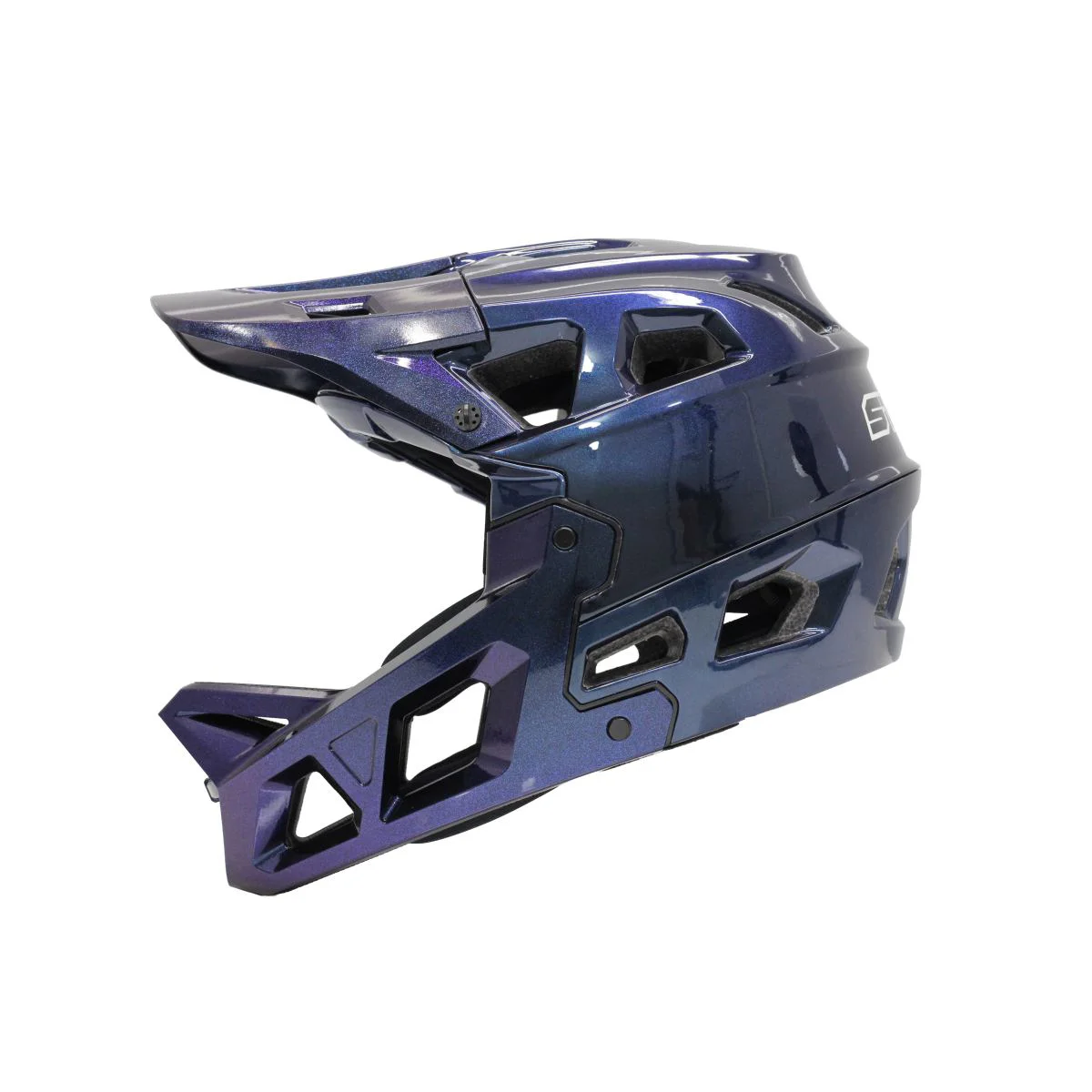 Stroke Kask - Full Face Downhill/Enduro Kask Mavi/Mor Sedefli, La Stroke Kask - Full Face Downhill/Enduro Kask Mavi/Mor Sedefli, La