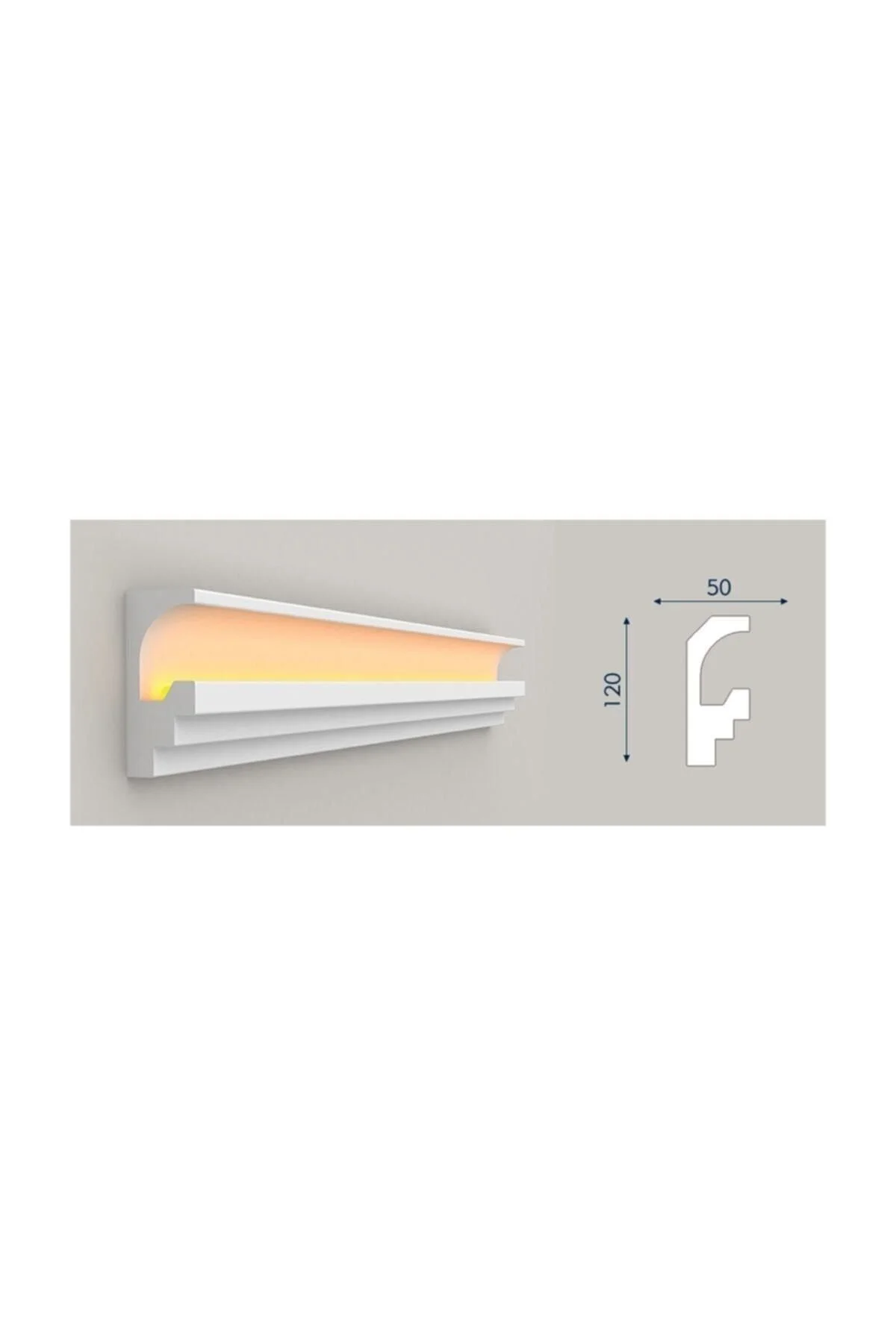 Stropiyer-kartonpiyer Gizli Led Işık Profili 2mt 4 Adet
