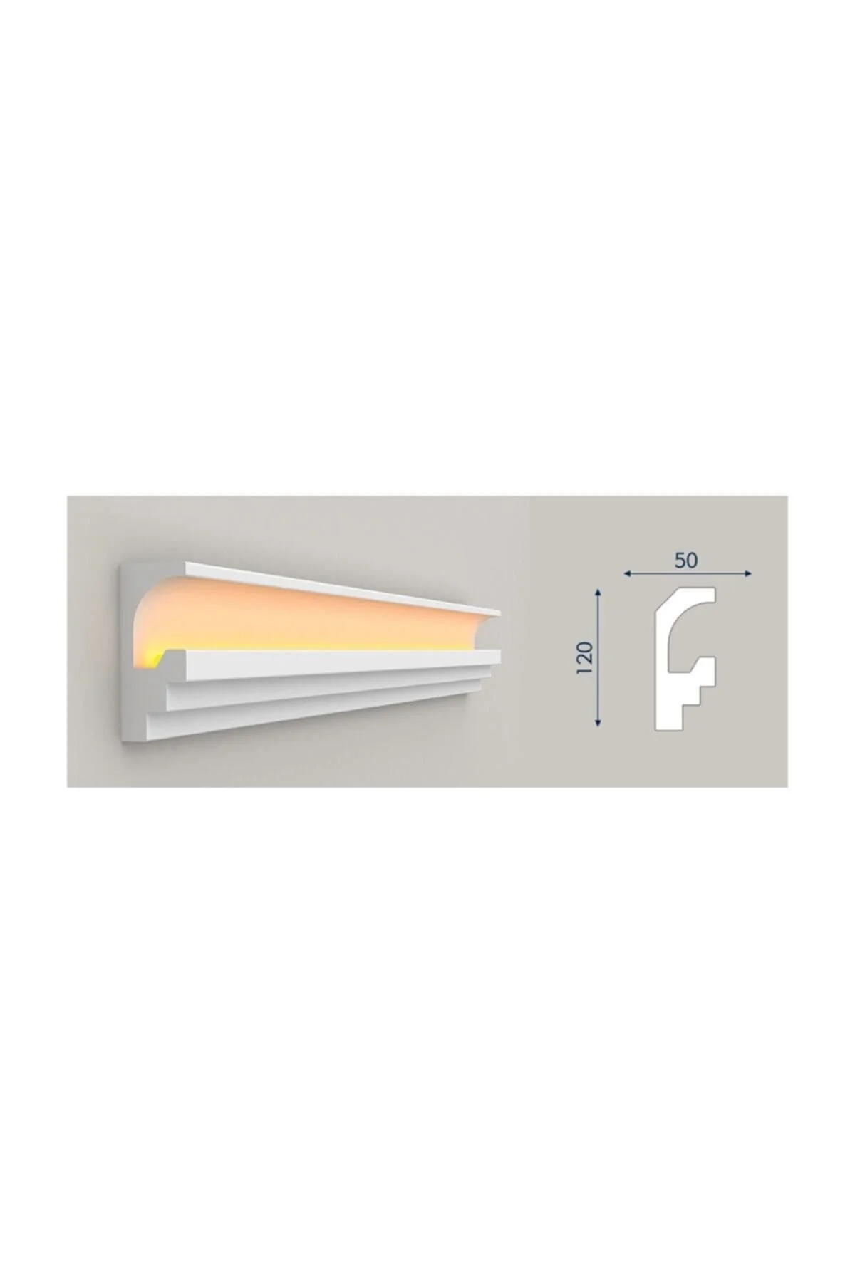 Stropiyer-kartonpiyer Gizli Led Işık Profili (2MT) 2 Adet