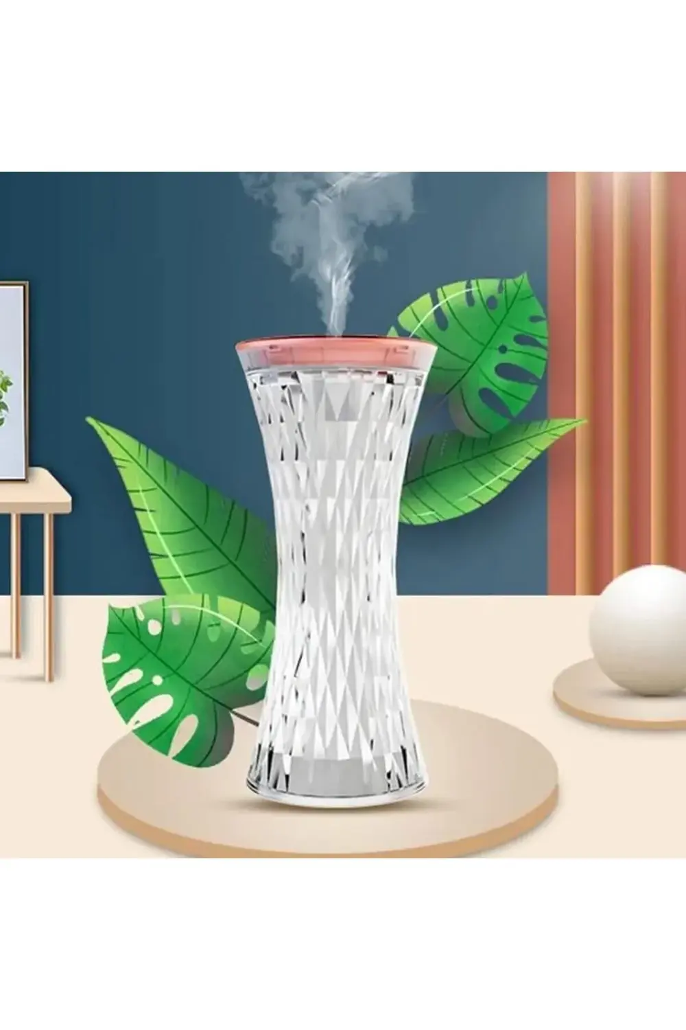 StShop Masaüstü Lamba ve Nemlendirici Şarjlı Işık Kristal Elmas D