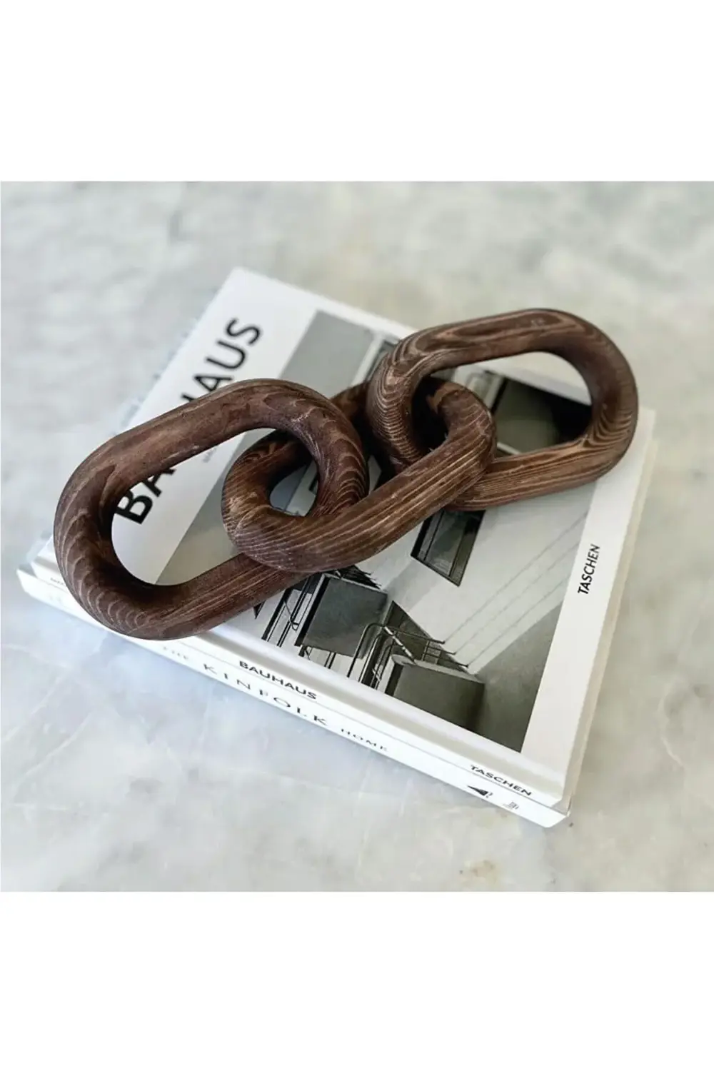 STUDIO Ahşap Zincir, Ahşap Dekoratif Zincir, Ahşap Beyaz Rengi Zi