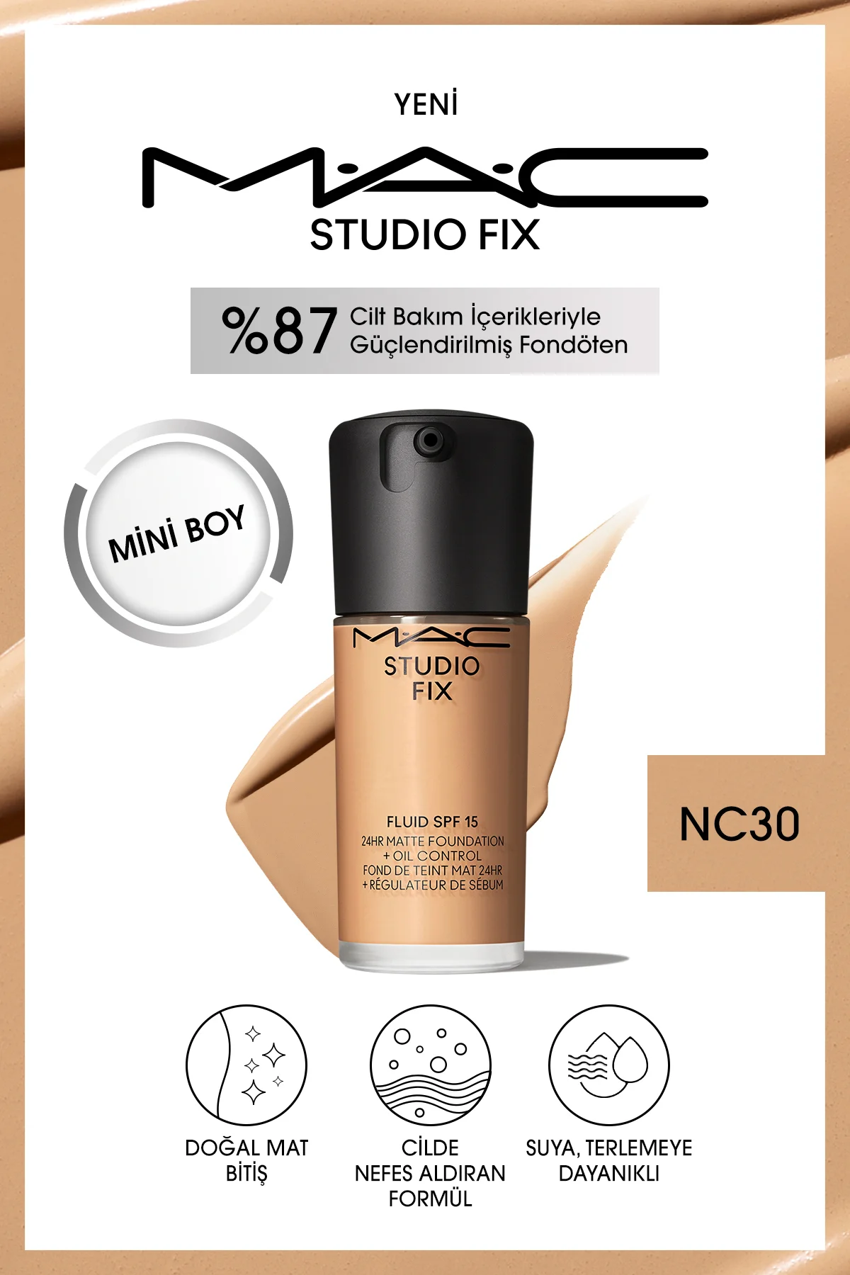 Studıo Fıx Fluıd Spf 15 Mını Mat Fondöten-nc30 15 ml