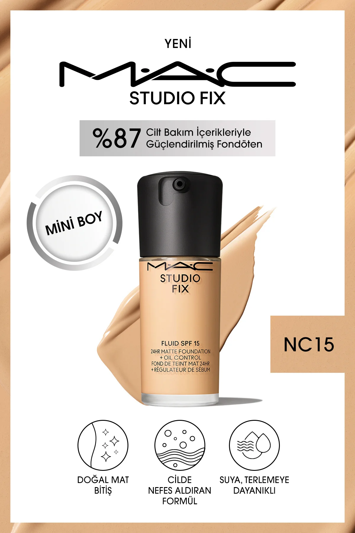 Studıo Fıx Fluıd Spf 15 Mını Mat Fondöten-nc15 15 ml