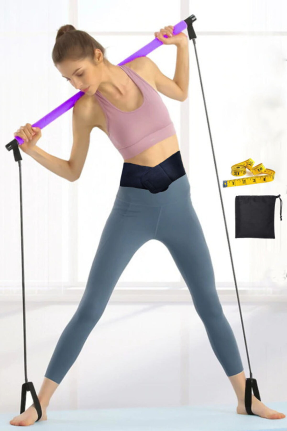 Jet Studio Pilates Barı Çubuğu Terleme Bel Kemeri Mezura Bel Basen Öl