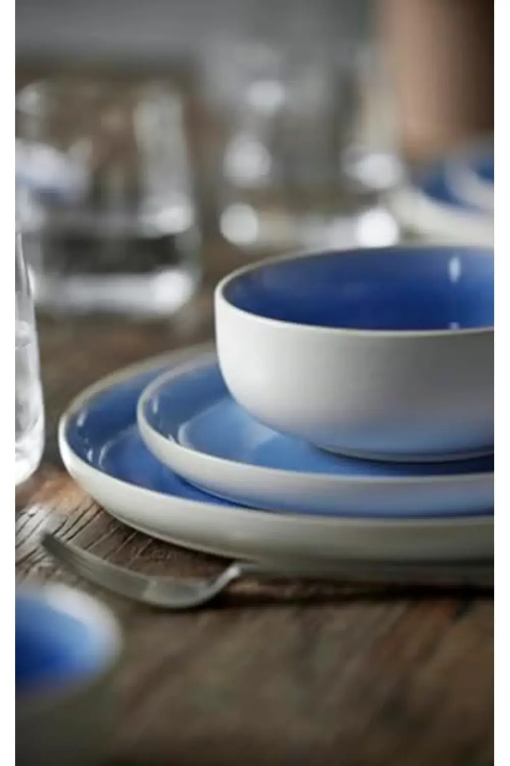 Studio Round Yemek Tabağı Dia 21 cm Mat Beyaz/Parlak Nehir 395519