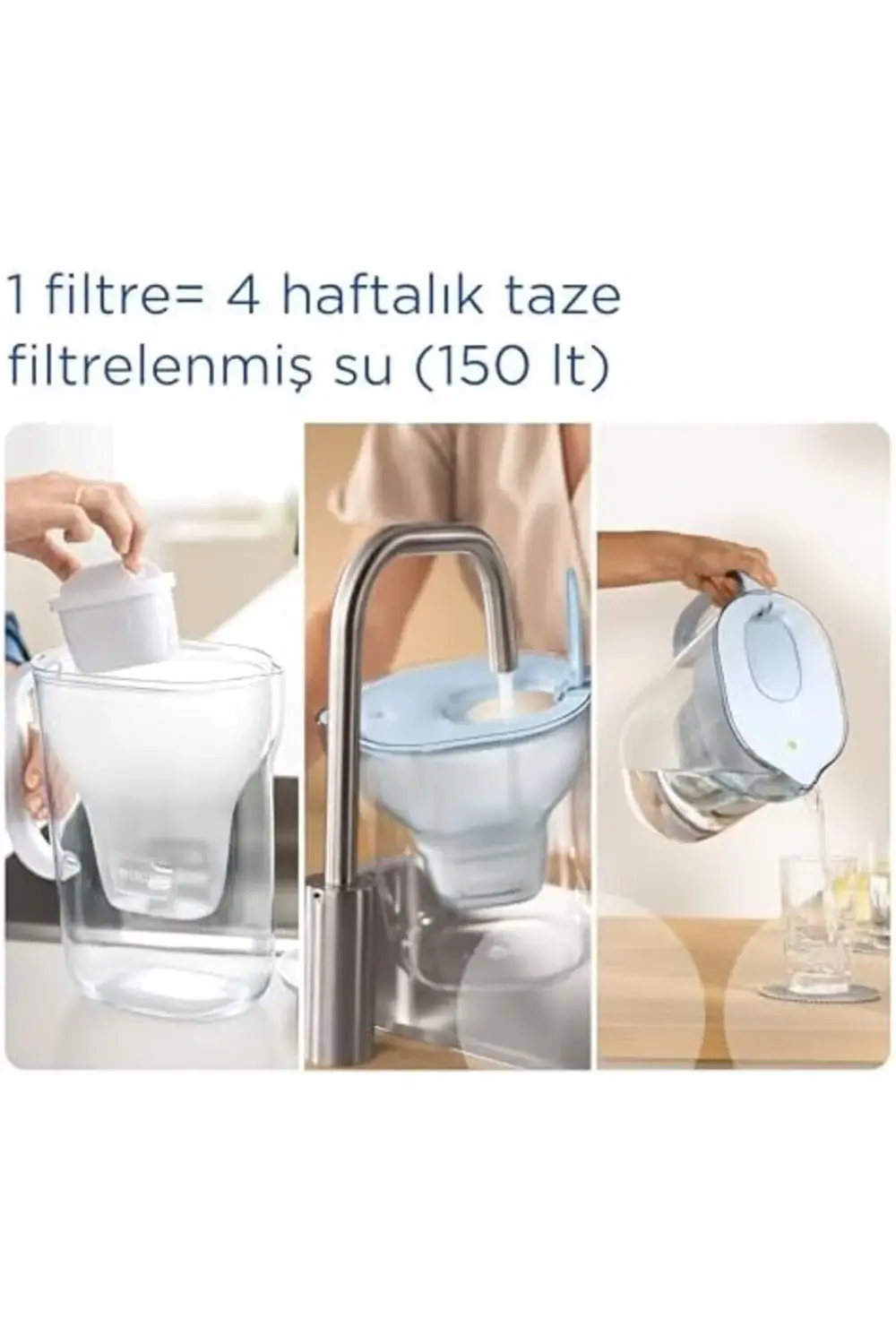 Style XL 1x Pro All-In-1 Filtreli Su Arıtma Sürahisi - Gri (3,6 l