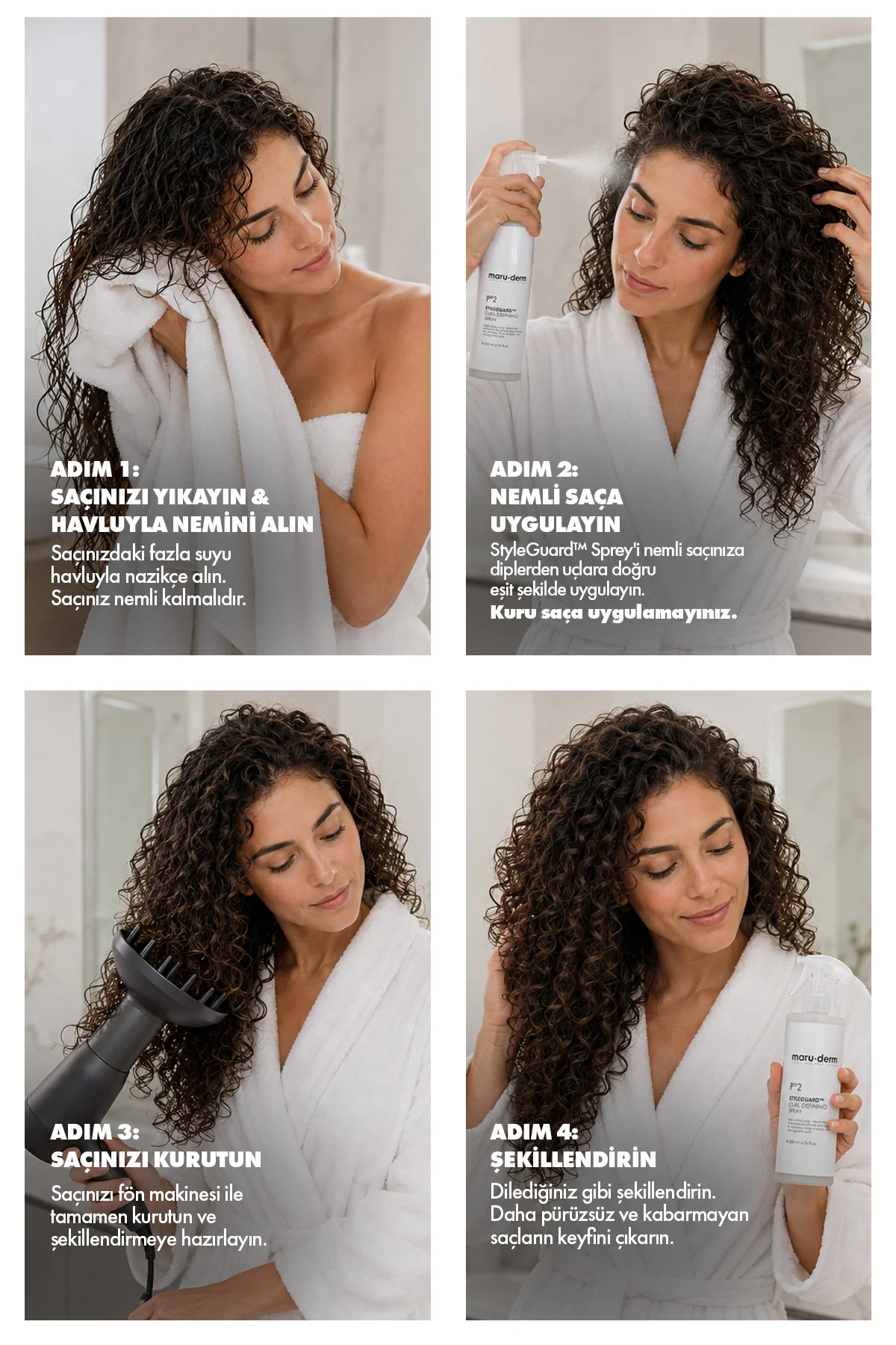 StyleGuard™ Bukle Belirginleştirici Saç Spreyi – Dalgalı ve Kıvırcık Saçlar İçin Sprey 200 ML StyleGuard™ Bukle Belirginleştirici Saç Spreyi – Dalgalı ve Kıvırcık Saçlar İçin Sprey 200 ML