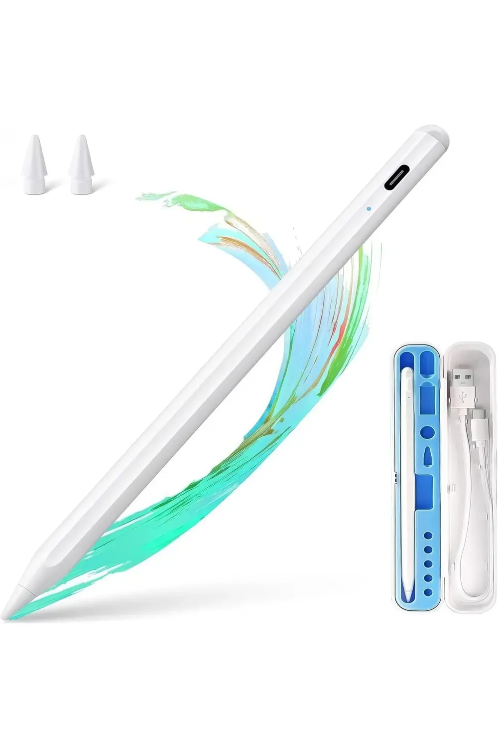 Stylus – USB-C Hızlı Şarj, Avuç İçi Reddetme, 8 Saat Kullanım, Tü