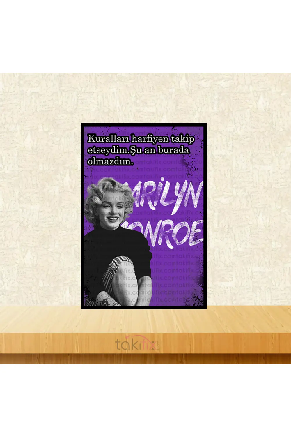 Şu Anda Burada Olmazdım Marilyn Monroe 20x30 Cm Retro Ahşap Poste