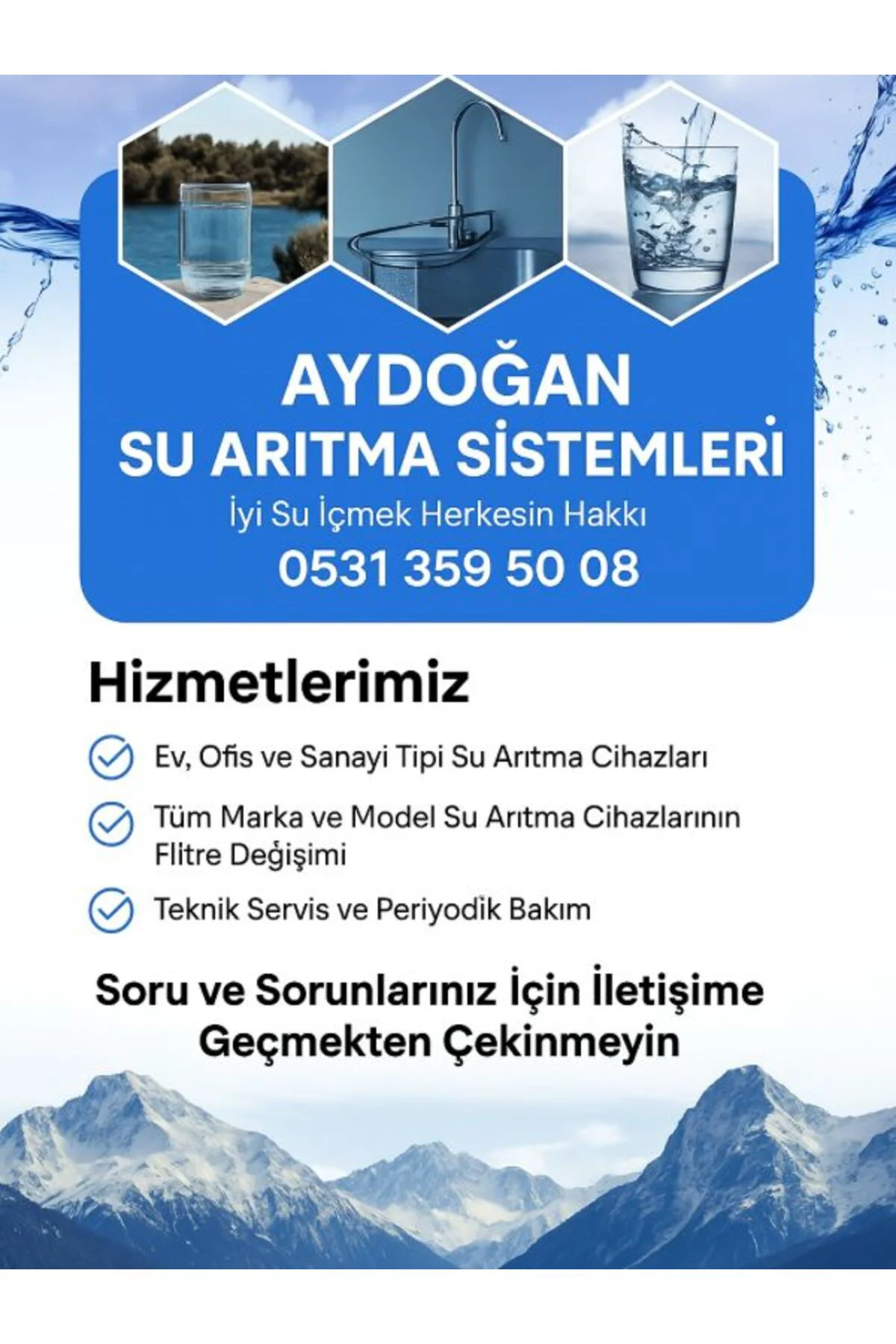 SU ARITMA MUSLUGU TÜM CİHAZLARA UYUMLU SU ARITMA MUSLUGU TÜM CİHAZLARA UYUMLU