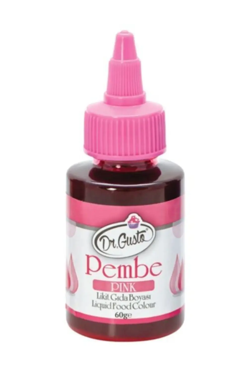 Dr.Gusto Sağlık Ürünleri Su Bazlı Likit Gıda Boyası 60 Gr Pembe