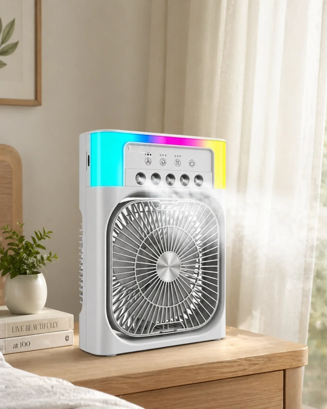 Su Buharlı Mini Klima Fan RGB Işıklı Taşınabilir Serinletici Su Buharlı Mini Klima Fan RGB Işıklı Taşınabilir Serinletici