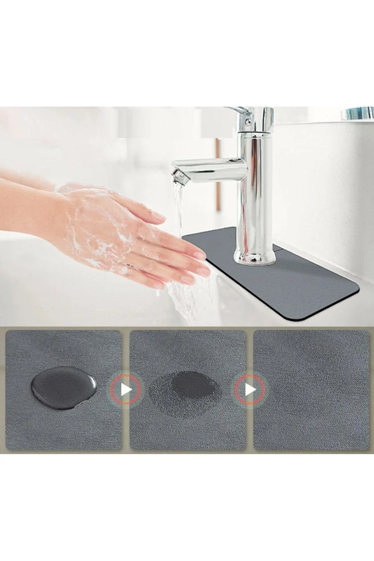 Su Emici Sihirli Mutfak Banyo Musluk Matı Lavabo Kenar Matı - Görsel 3