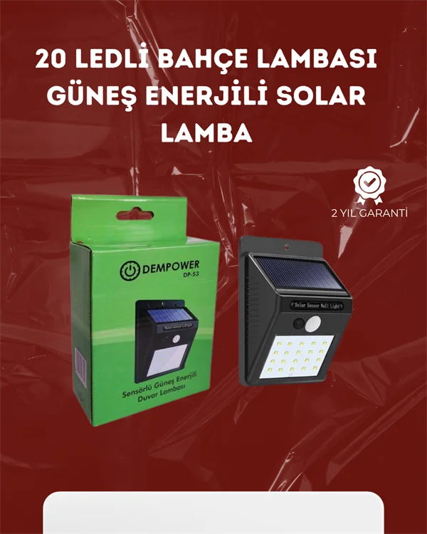 Su Geçirmez 20 LED Solar Aydınlatma | Dış Mekan için PIR Hareket 