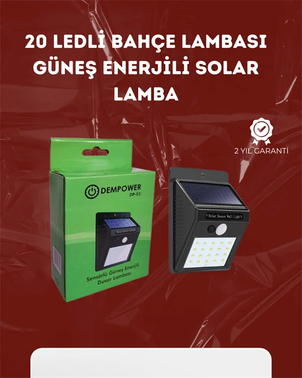 Su Geçirmez 20 Led Solar Aydınlatma Dış Mekan İçin Pır Hareket Se