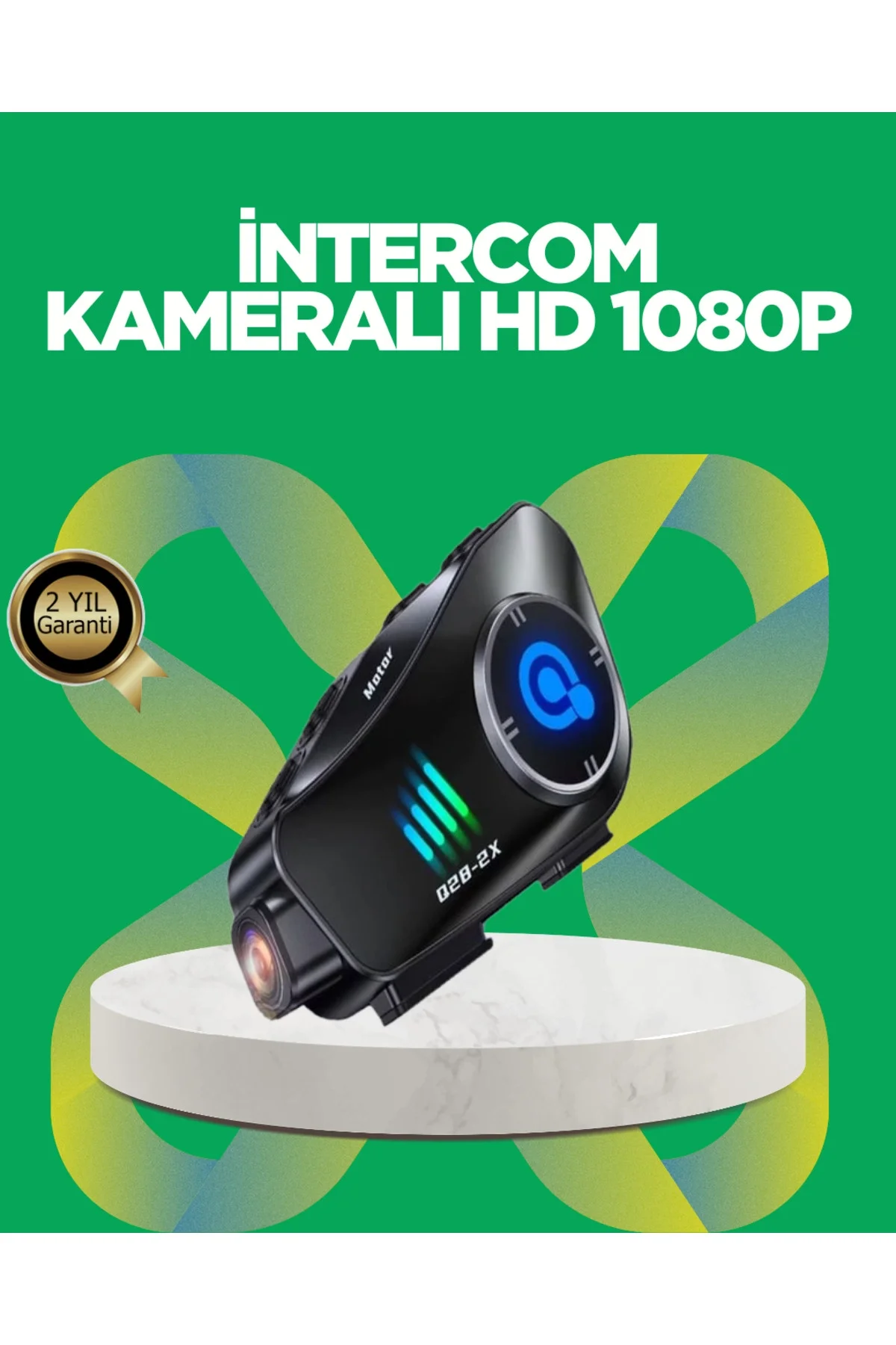 Su Geçirmez Bluetooth Kask Kulaklık ve 1080P Kamera Özellikli Motosiklet Interkom Sistemi