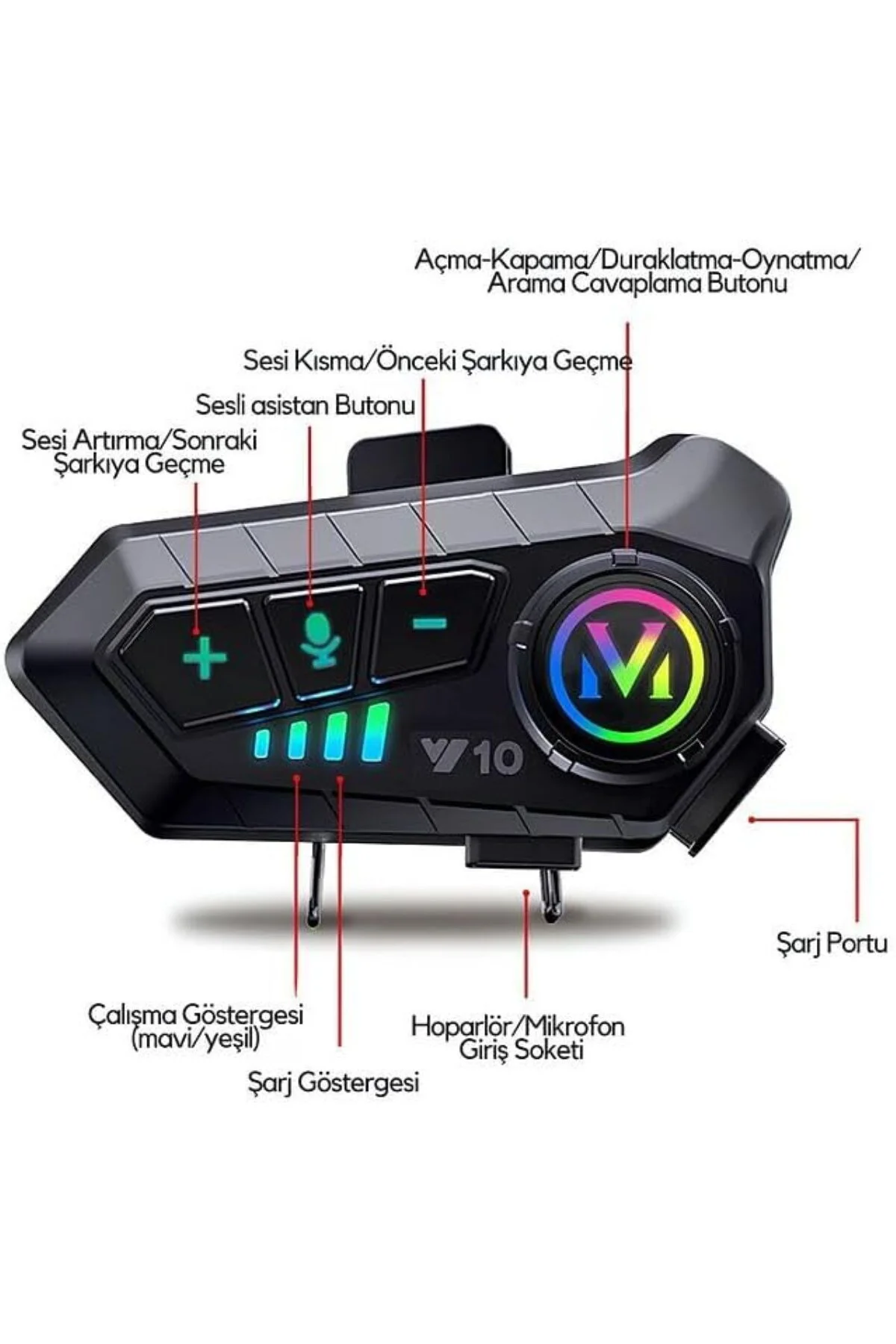 Su Geçirmez Bluetooth Kask Kulaklığı Motosiklet İntercom 2000 mah Su Geçirmez Bluetooth Kask Kulaklığı Motosiklet İntercom 2000 mah