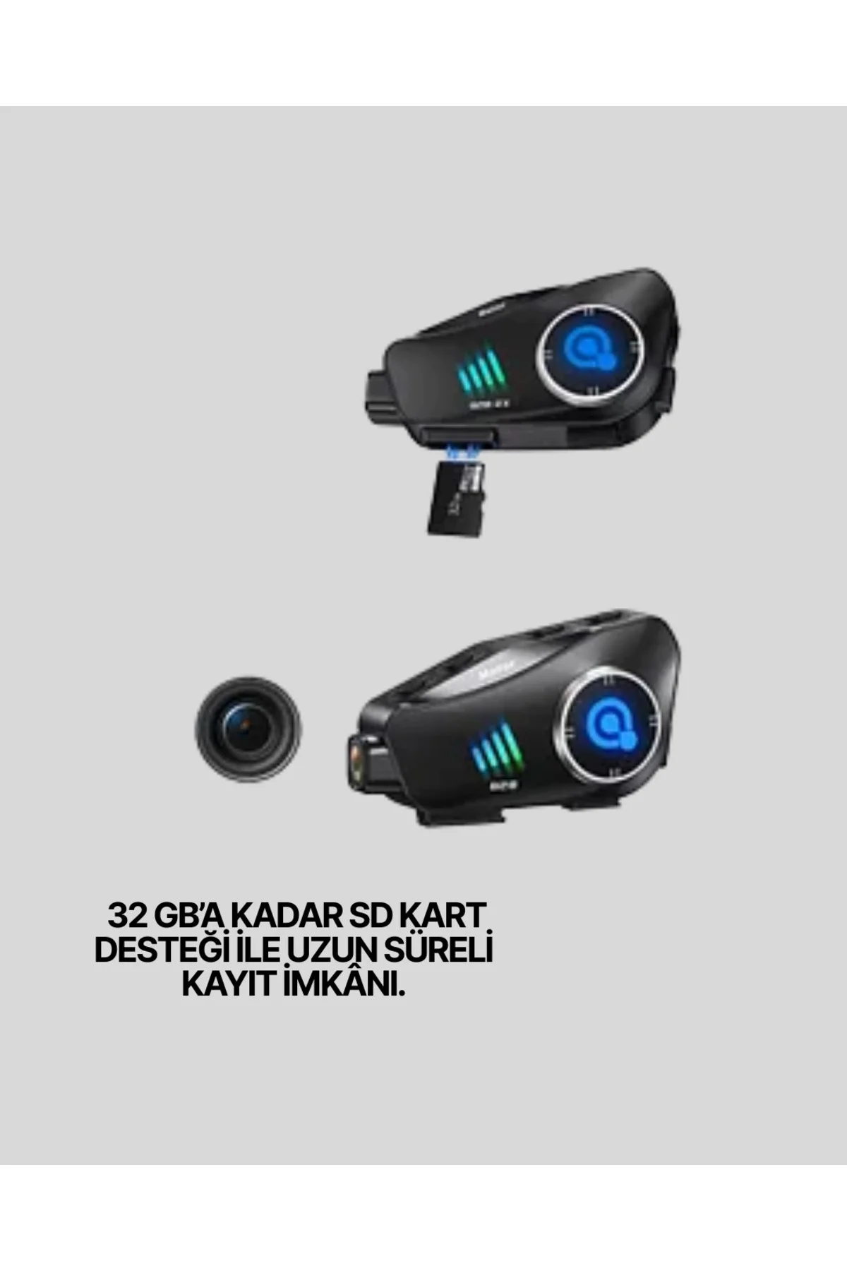 Su Geçirmez Bluetooth Kask Kulaklık ve 1080P Kamera Özellikli Motosiklet Interkom Sistemi