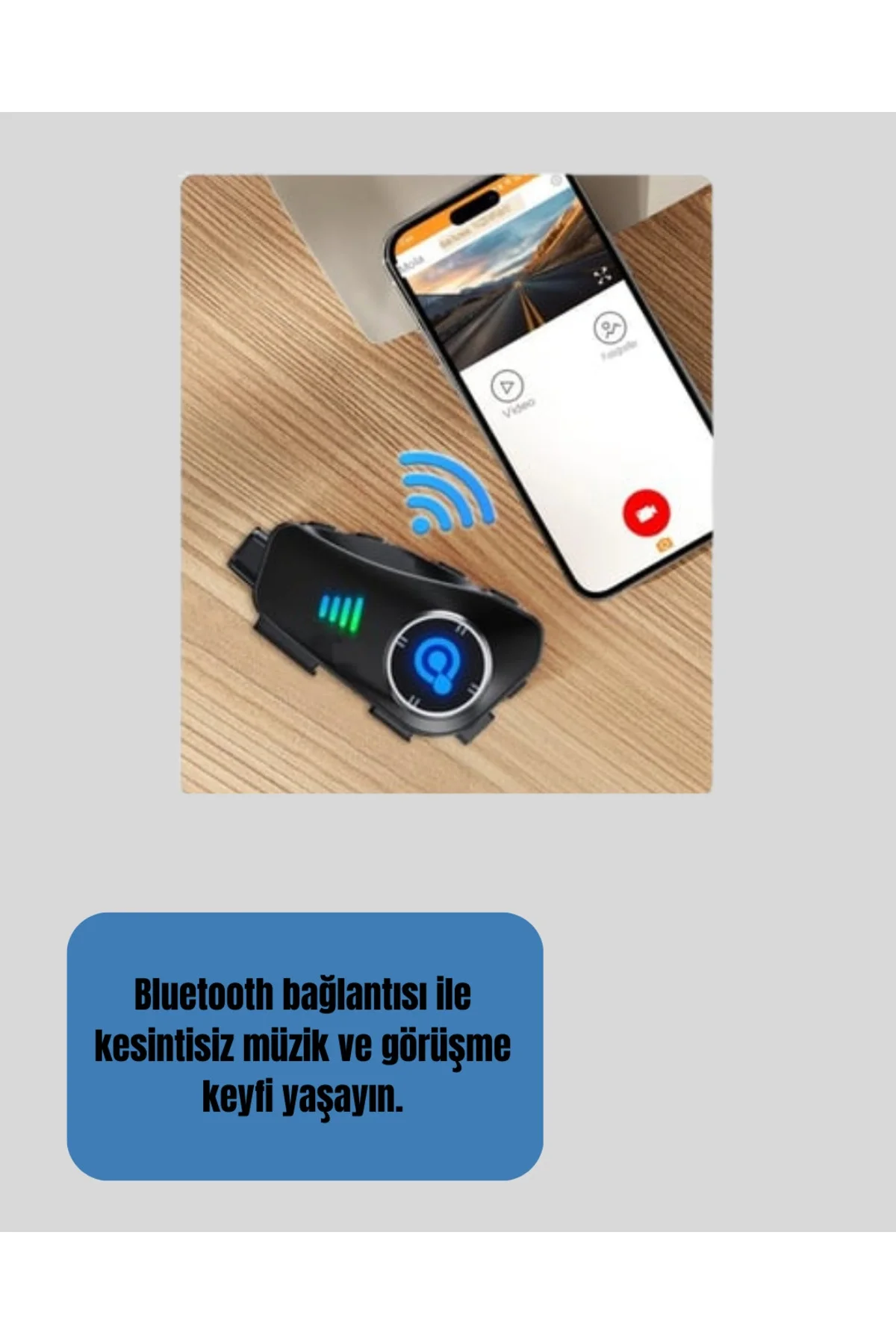 Su Geçirmez Bluetooth Kask Kulaklık ve 1080P Kamera Özellikli Motosiklet Interkom Sistemi