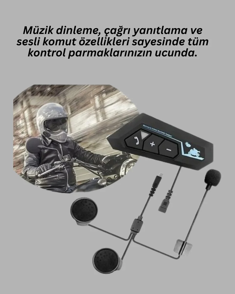 Su Geçirmez BT22 Bluetooth Kask Kulaklığı - GPS, Müzik ve Eller Serbest İletişim