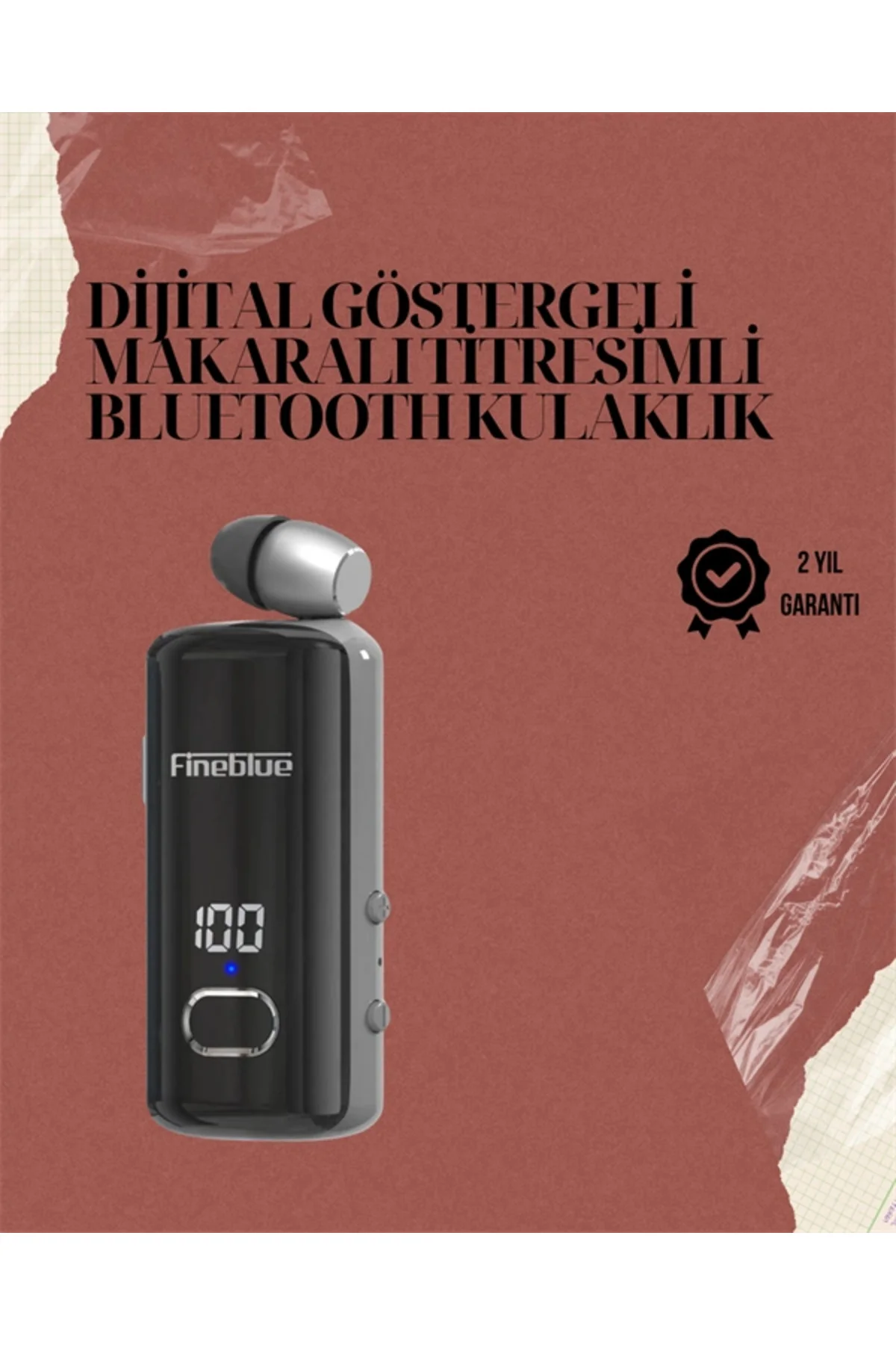 Su Geçirmez Fineblue F580 Kulaklık – Dijital Ekranlı, Klipsli
