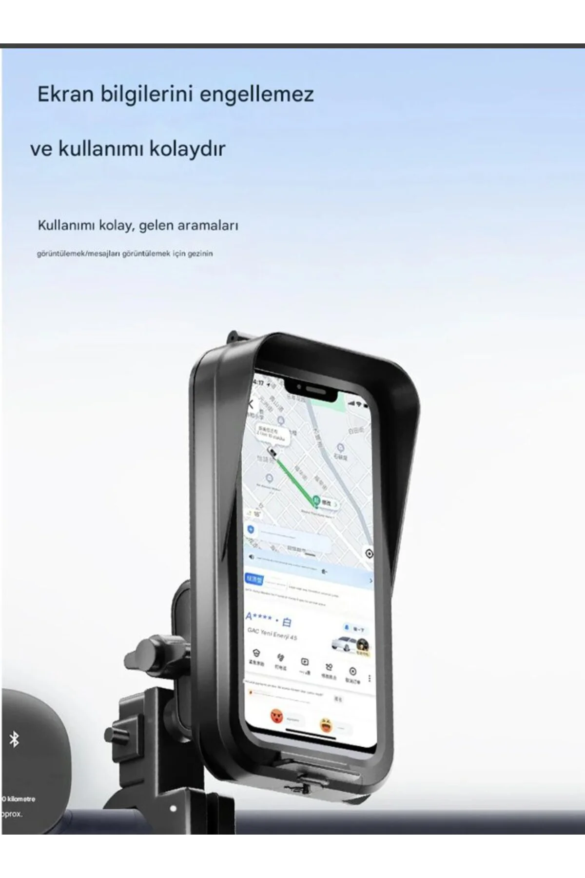 Su Geçirmez Gidon Telefon Tutucu – USB Şarj Çıkışlı Motosiklet & 