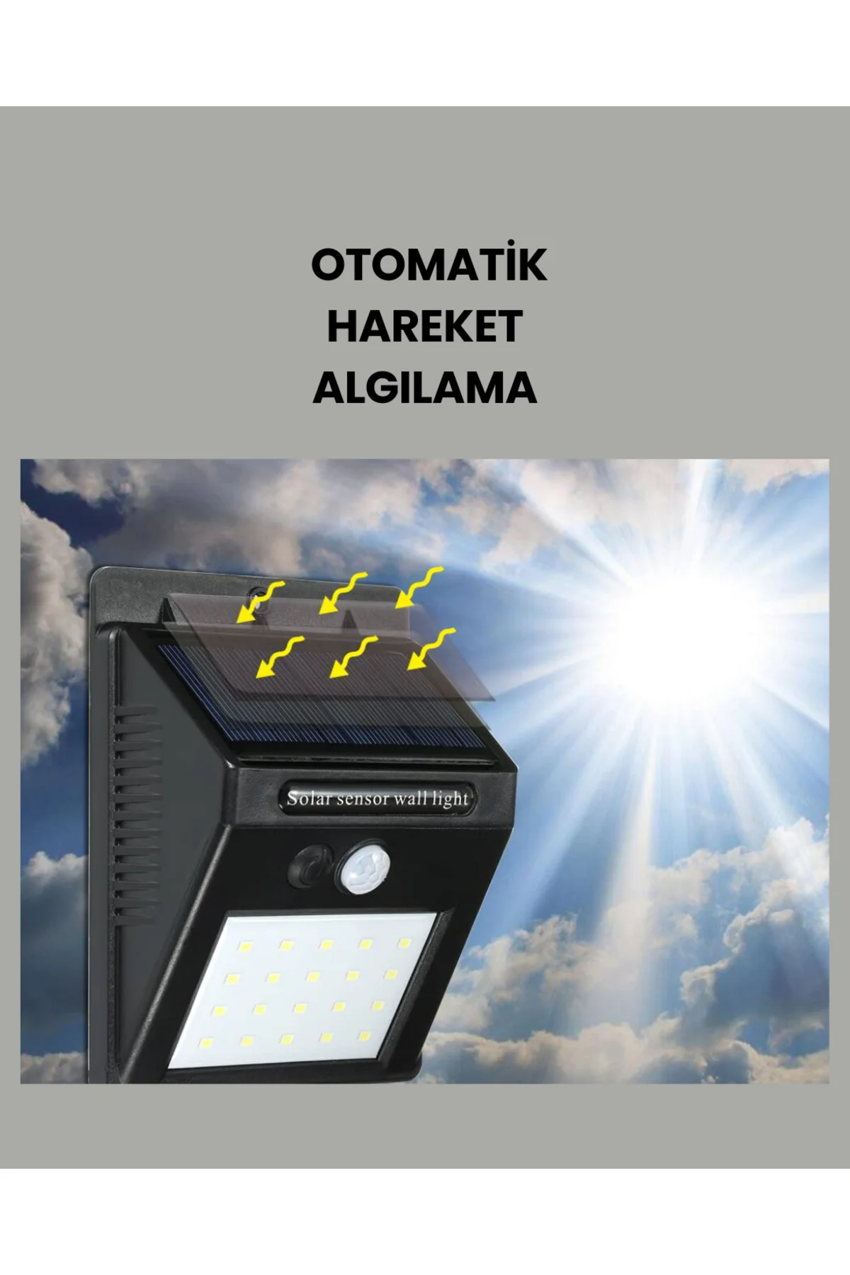 Su Geçirmez IP65 20 LED Solar Sensörlü Bahçe ve Veranda Aydınlatm