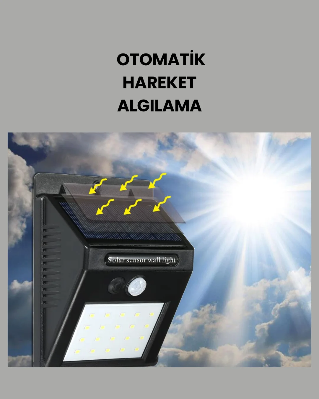 Su Geçirmez IP65 20 LED Solar Sensörlü Bahçe ve Veranda Aydınlatma Yeni Nesil