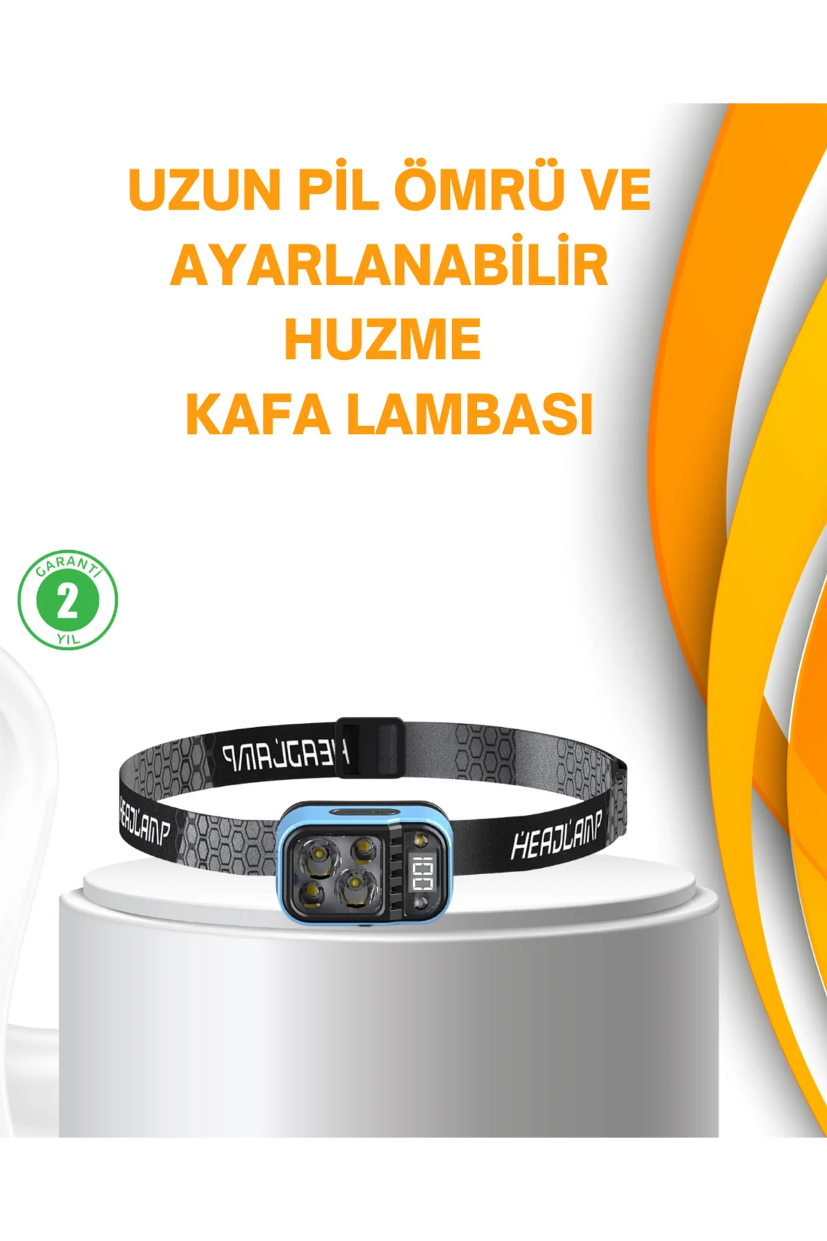 Su Geçirmez Led Kafa Lambası 53 Çalışma Modu Güç Ekranlı