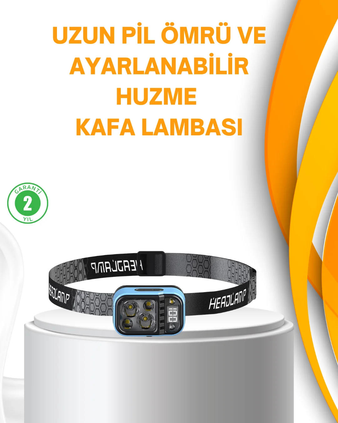 Su Geçirmez LED Kafa Lambası 53 Çalışma Modu Güç Ekranlı Su Geçirmez LED Kafa Lambası 53 Çalışma Modu Güç Ekranlı