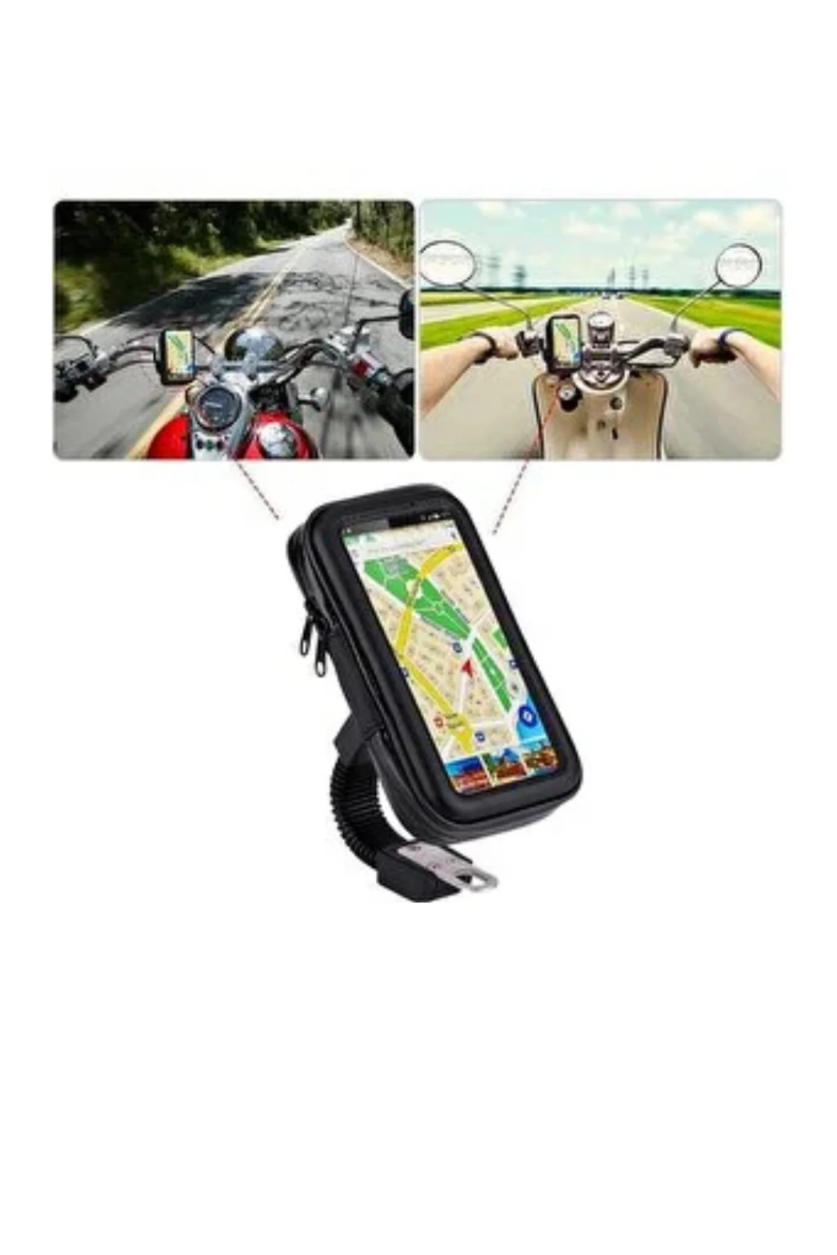 Su Geçirmez Motosiklet Telefon Tutucu Evrensel Gidon Montaj Navig