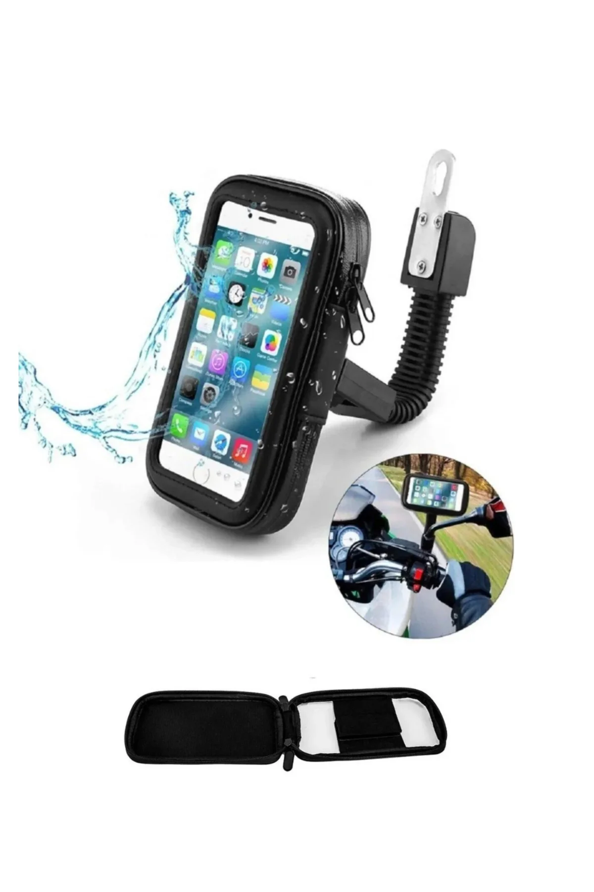 Su Geçirmez Motosiklet Bisiklet Telefon Tutucu 360 Derece Döner G