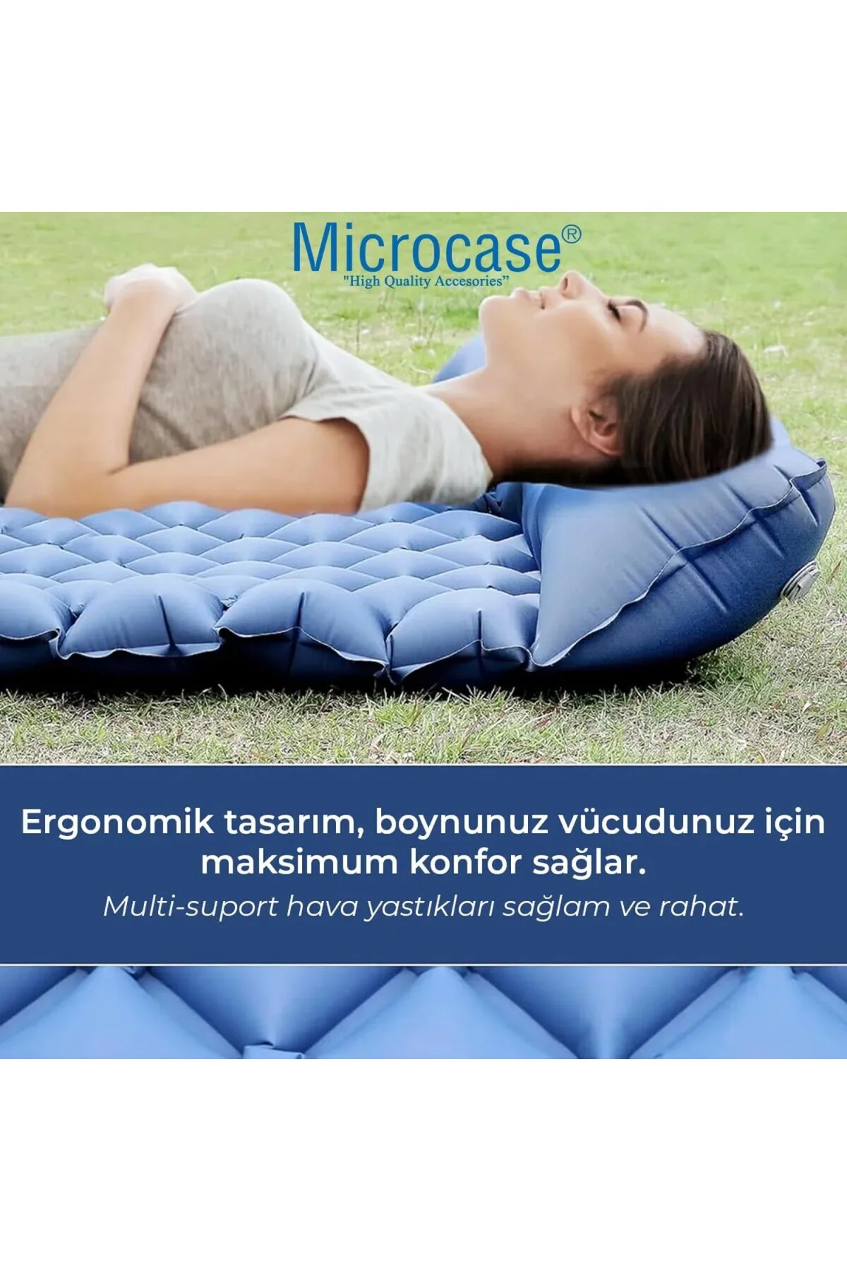 Su Geçirmez Pompasız Ayakla Şişen Çift Kişilik Katlanabilir Şişme