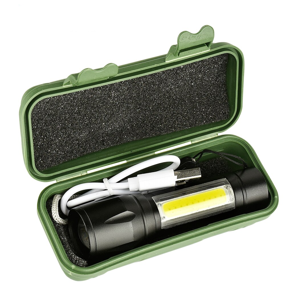 Su Geçirmez Şarjlı El Feneri 2500 Lumens + 5W COB LED USB Lion Şa