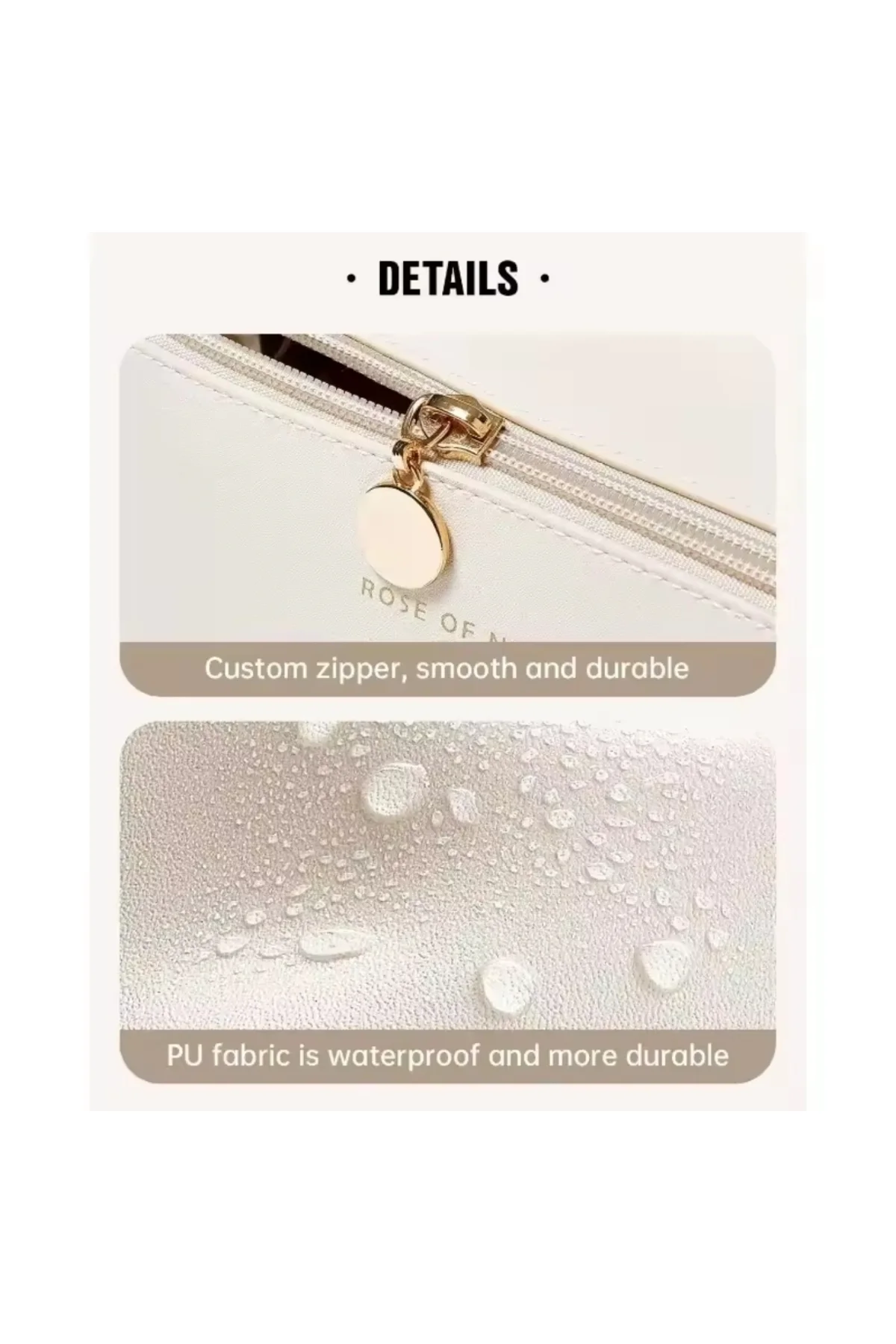 Su Geçirmez Suni Deri Seyahat Makyaj Organizer Çantası (pembe)