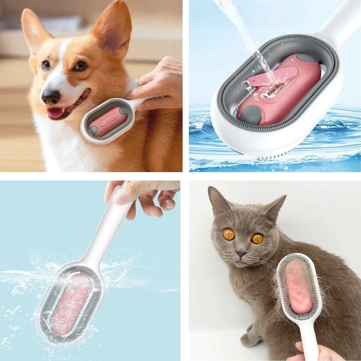 Su Hazneli Kedi Ve Köpek Tüyü Toplamama Fırçası Su Hazneli Pet Tarağı Bx40