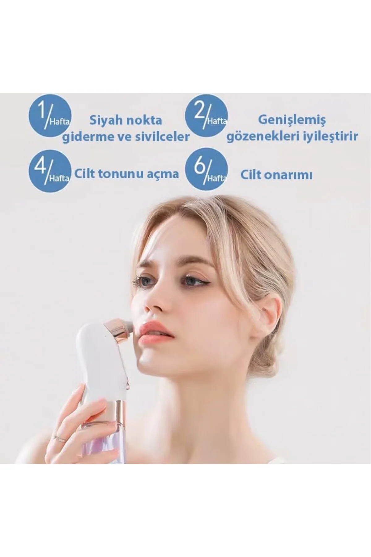 Su Hazneli Şarjlı Vakumlu Siyah Nokta Temizleme cihazı, BEYAZ