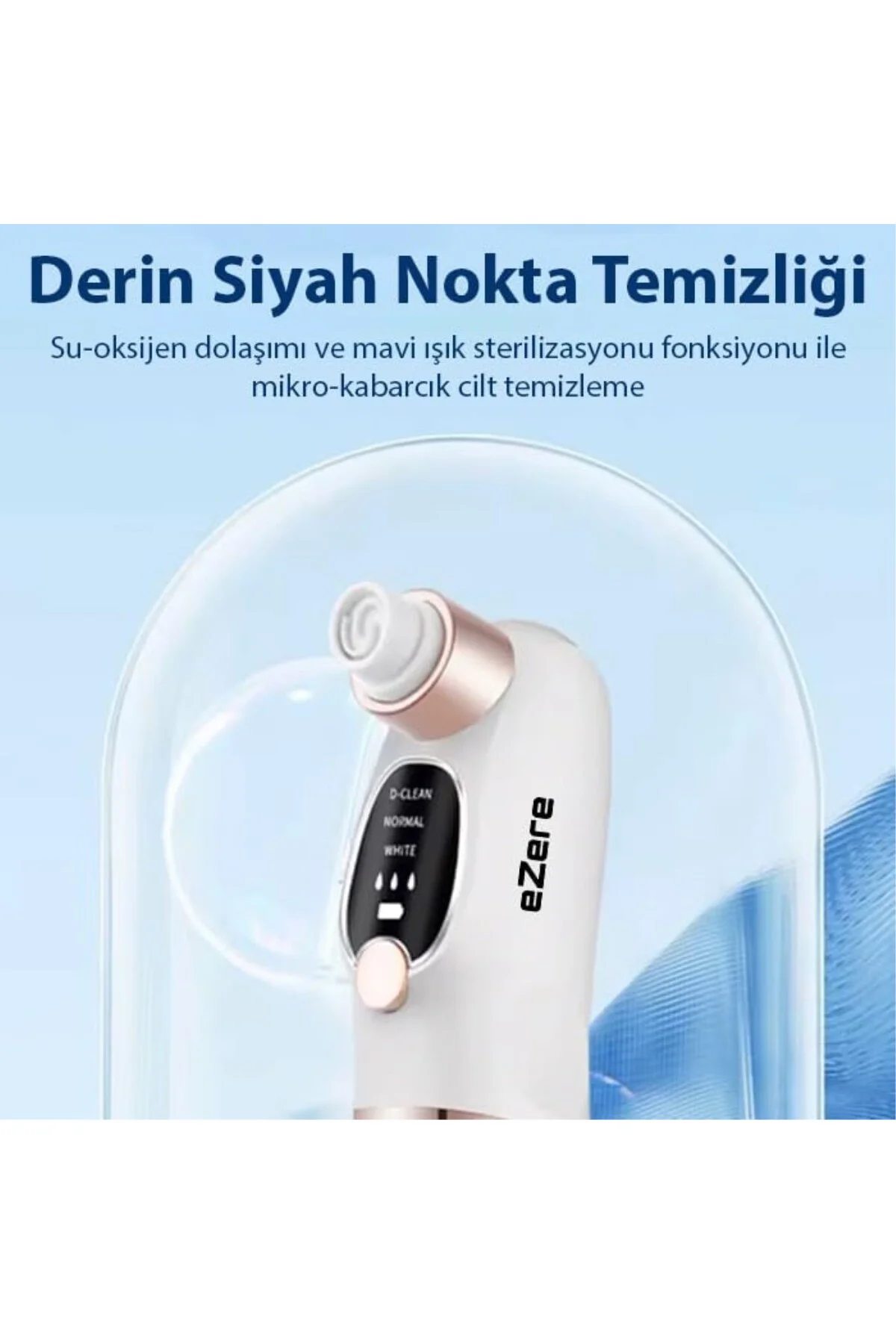 Su Hazneli Şarjlı Vakumlu Siyah Nokta Temizleme cihazı, BEYAZ