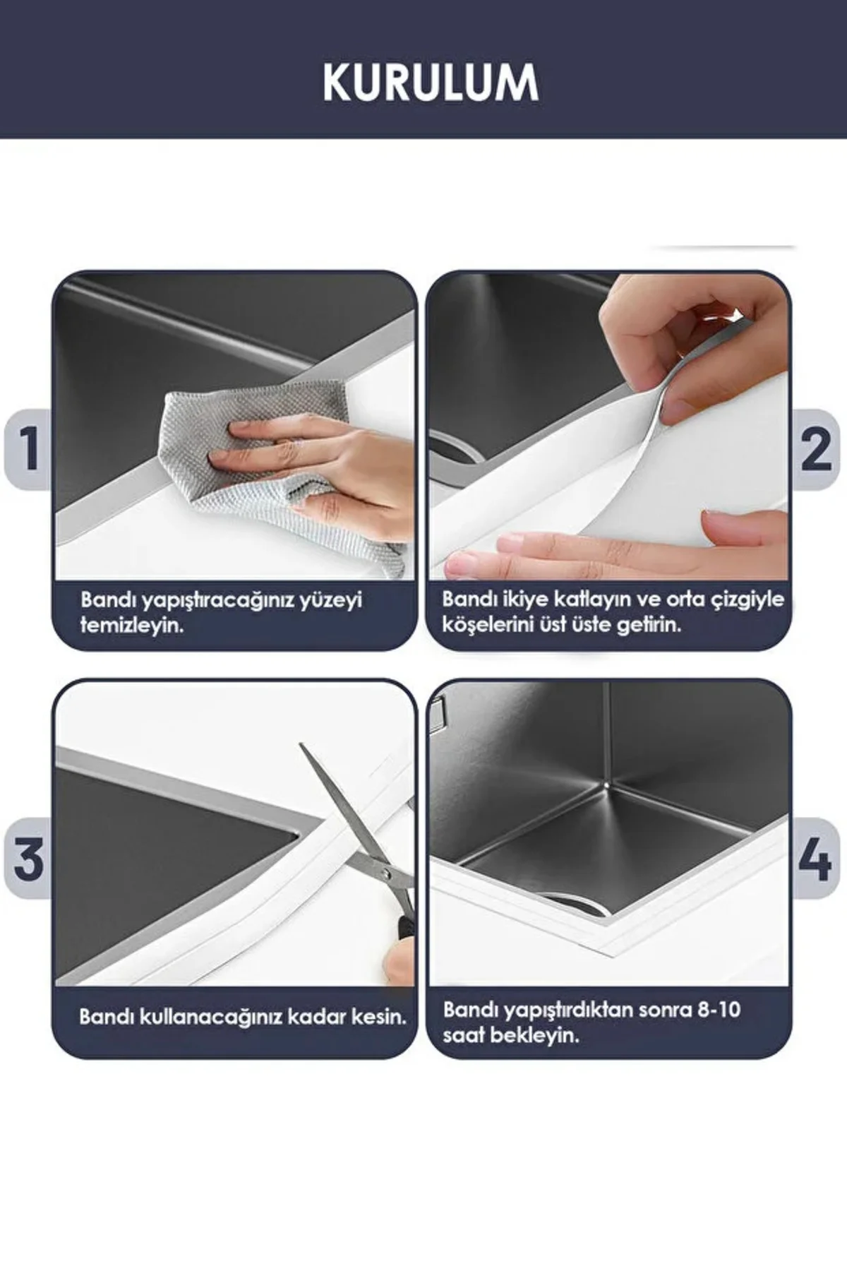 Su Sızdırmaz Bant Lavabo Küvet Kenar Bandı Küvet Duş.( A A Kalite