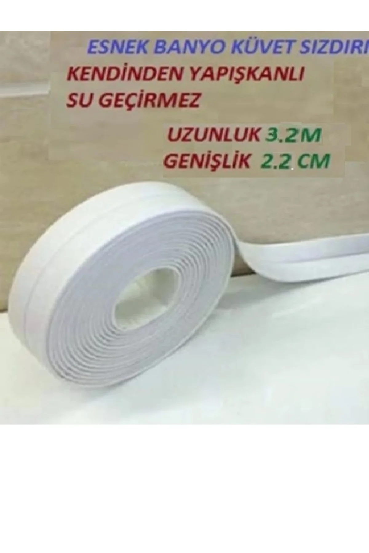 HETicaret Su Sızdırmaz Banyo Duşakabin Küvet Kenar Mutfak Lavabo Ocak Izolasyon Bandı 3.2 Mt