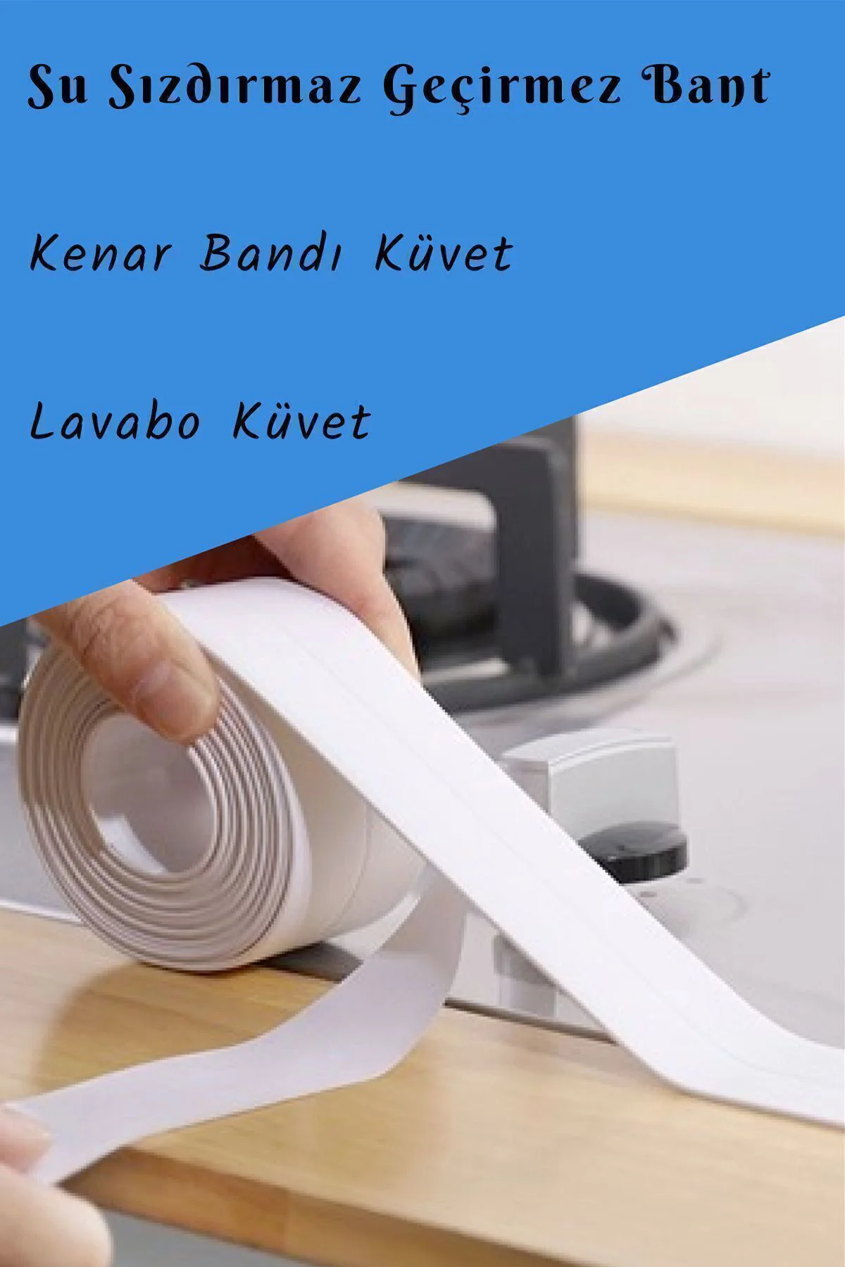 Su Sızdırmaz Geçirmez Bant 3,2 M Lavabo Küvet Tezgah Kenar Bandı 