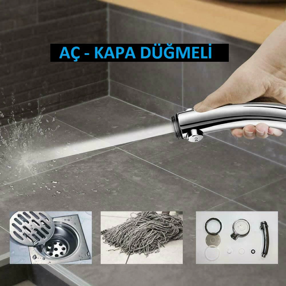 Su Tasarruflu Duş Başlığı Aç Kapa Özellikli 3 Kademeli Su Akış Ay
