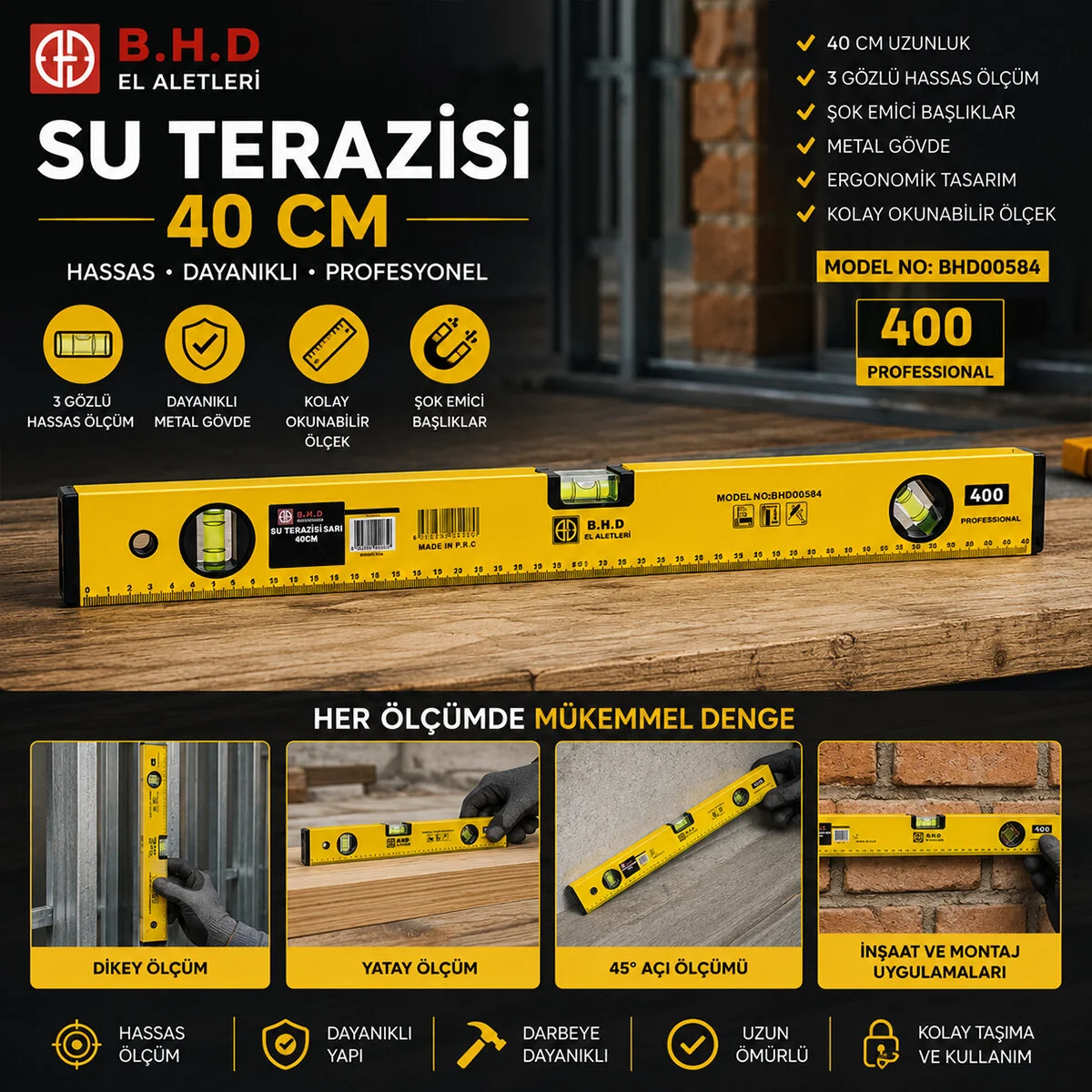 Su Terazisi 40CM Sarı Fiyatı, Yorumları ve Özellikleri