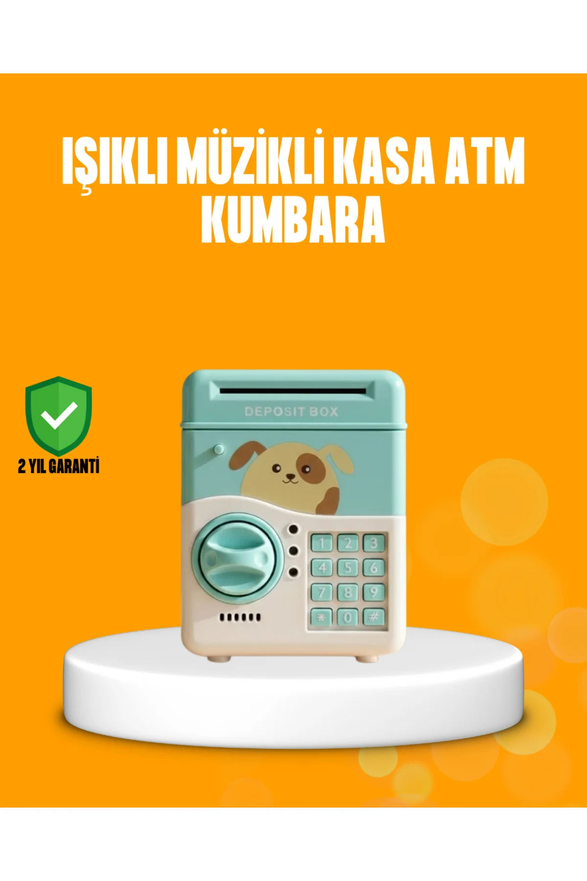 Su Yeşili ATM Kasa Görünümlü Elektronik Şifreli Çocuk Kumbarası