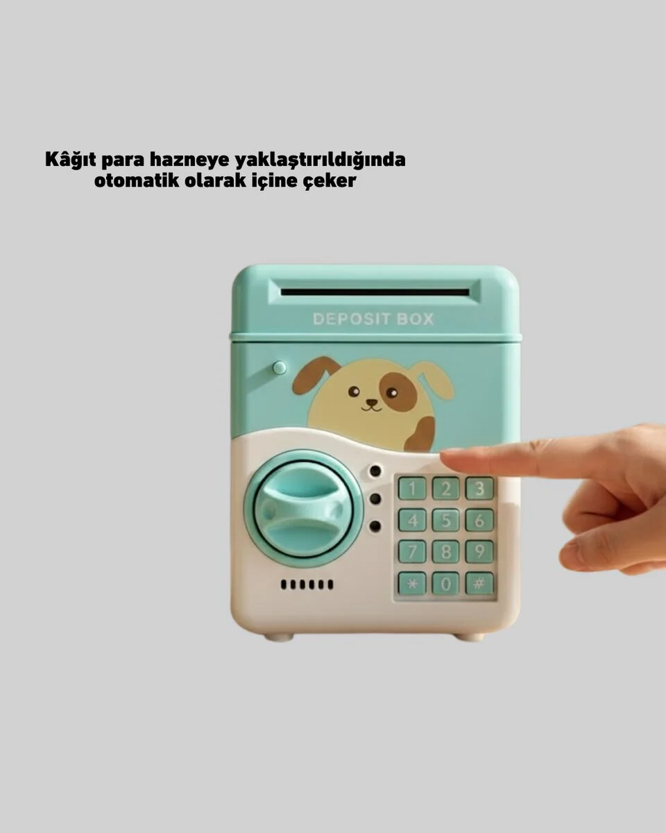 Su Yeşili ATM Kasa Görünümlü Elektronik Şifreli Çocuk Kumbarası