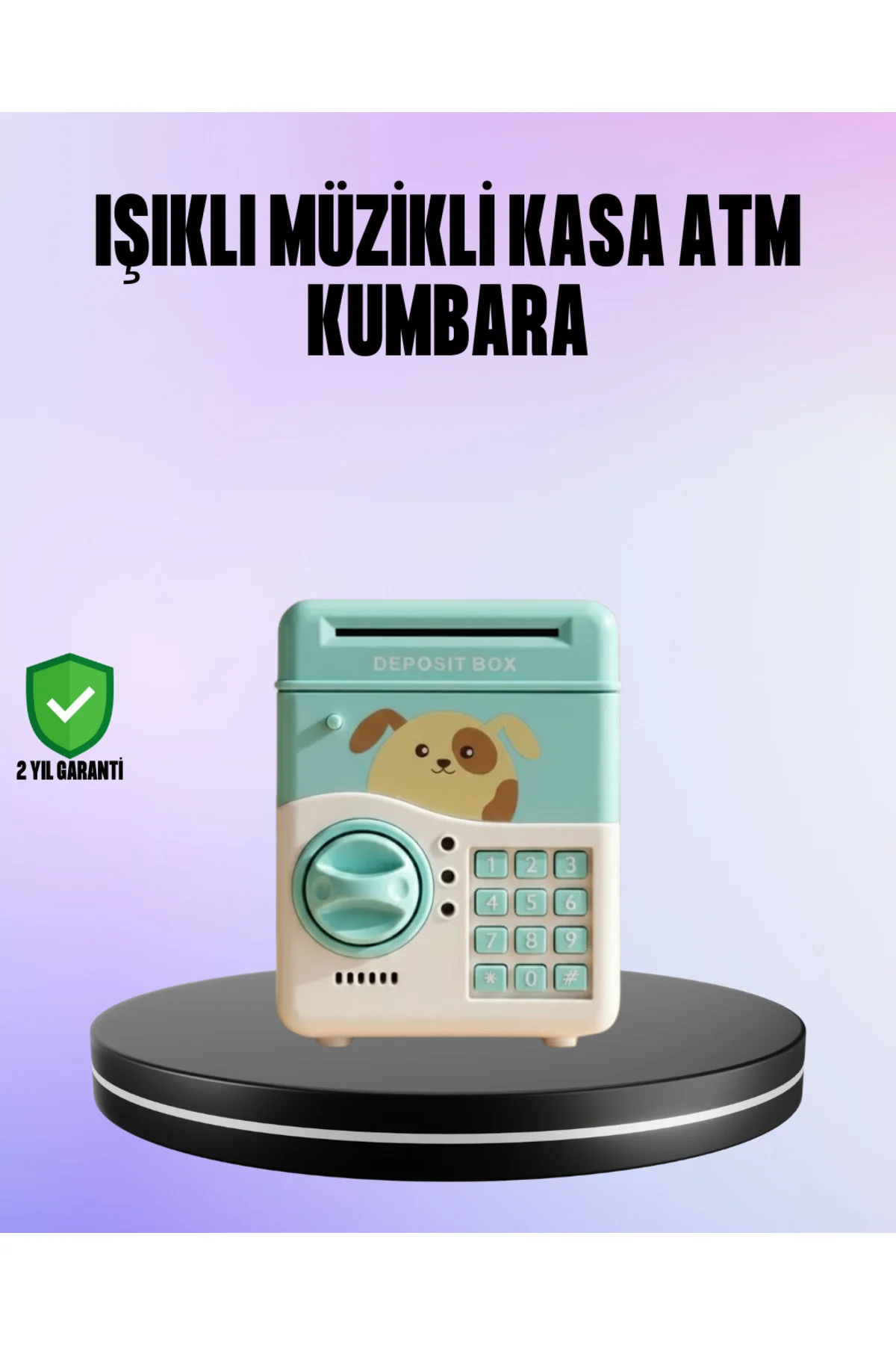Su Yeşili Elektronik Şifreli ATM Tasarımlı Para Biriktirme Kumbar