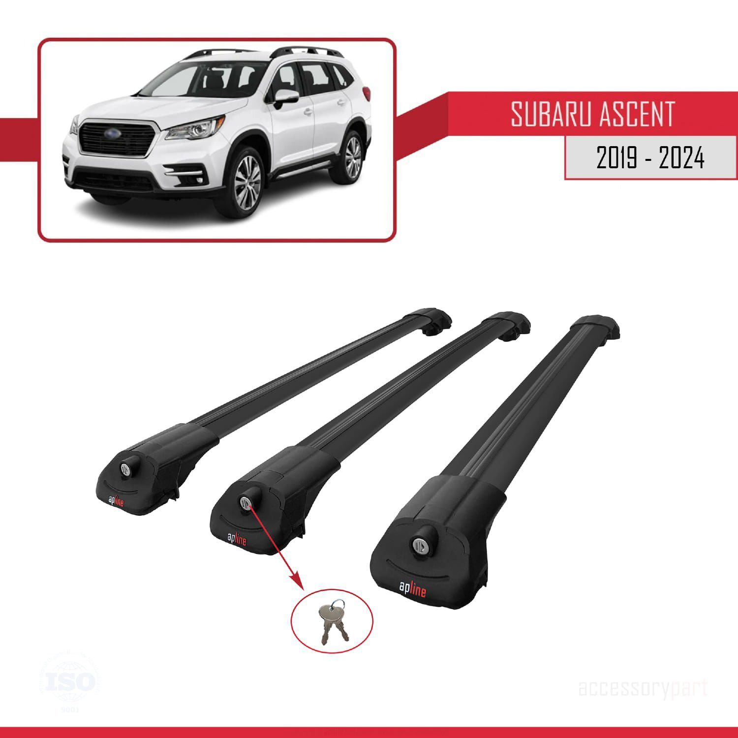 Subaru Ascent 2019 ve Sonrası ile uyumlu ACE-1 Ara Atkı Tavan Bar