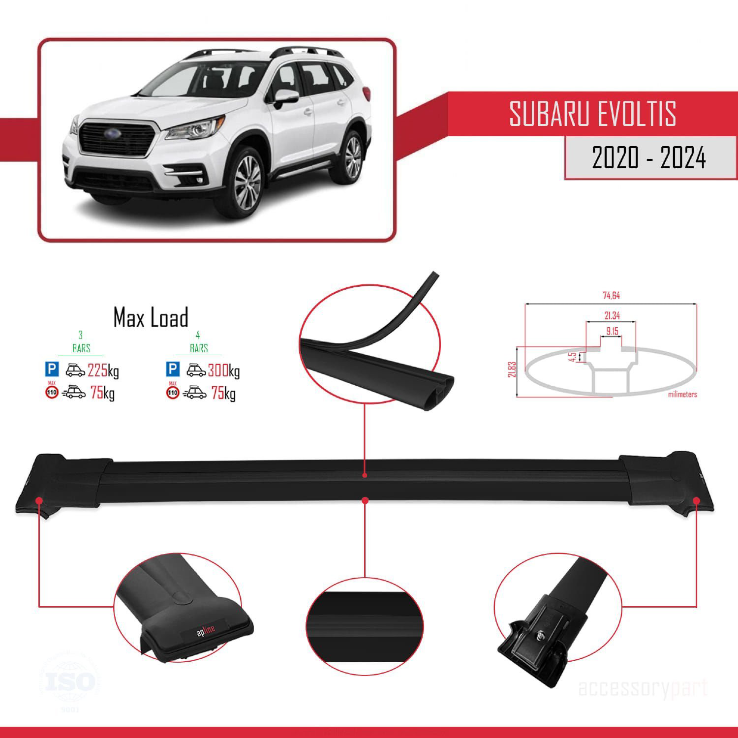 Subaru Evoltis 2020 ve Sonrası ile Uyumlu FLY Model Ara Atkı Tava