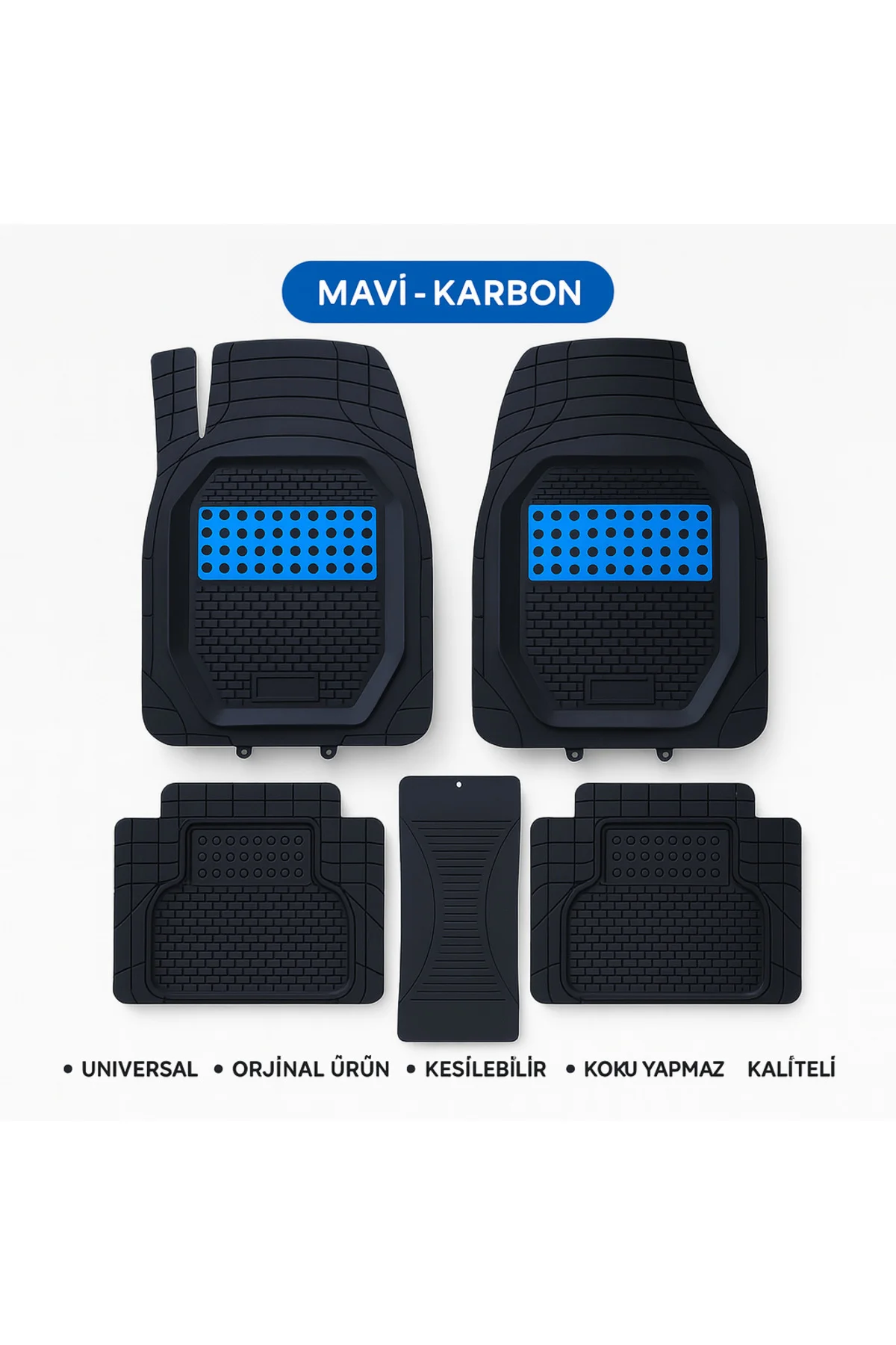 Subaru Forester 2008 UYUMLU HAVUZLU ÜNIVERSAL YENİ NESİL ORJİNAL OTO PASPAS SİYAH - MAVİ