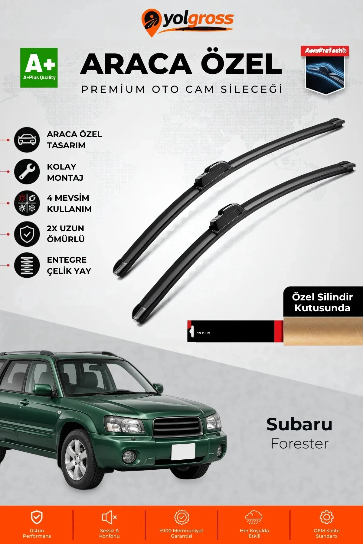 Subaru Forester Ön Cam Silecek Seti 2002-2008 Premium Araca Özel 53-48 Cm A+ Kalite Subaru Forester Ön Cam Silecek Seti 2002-2008 Premium Araca Özel 53-48 Cm A+ Kalite